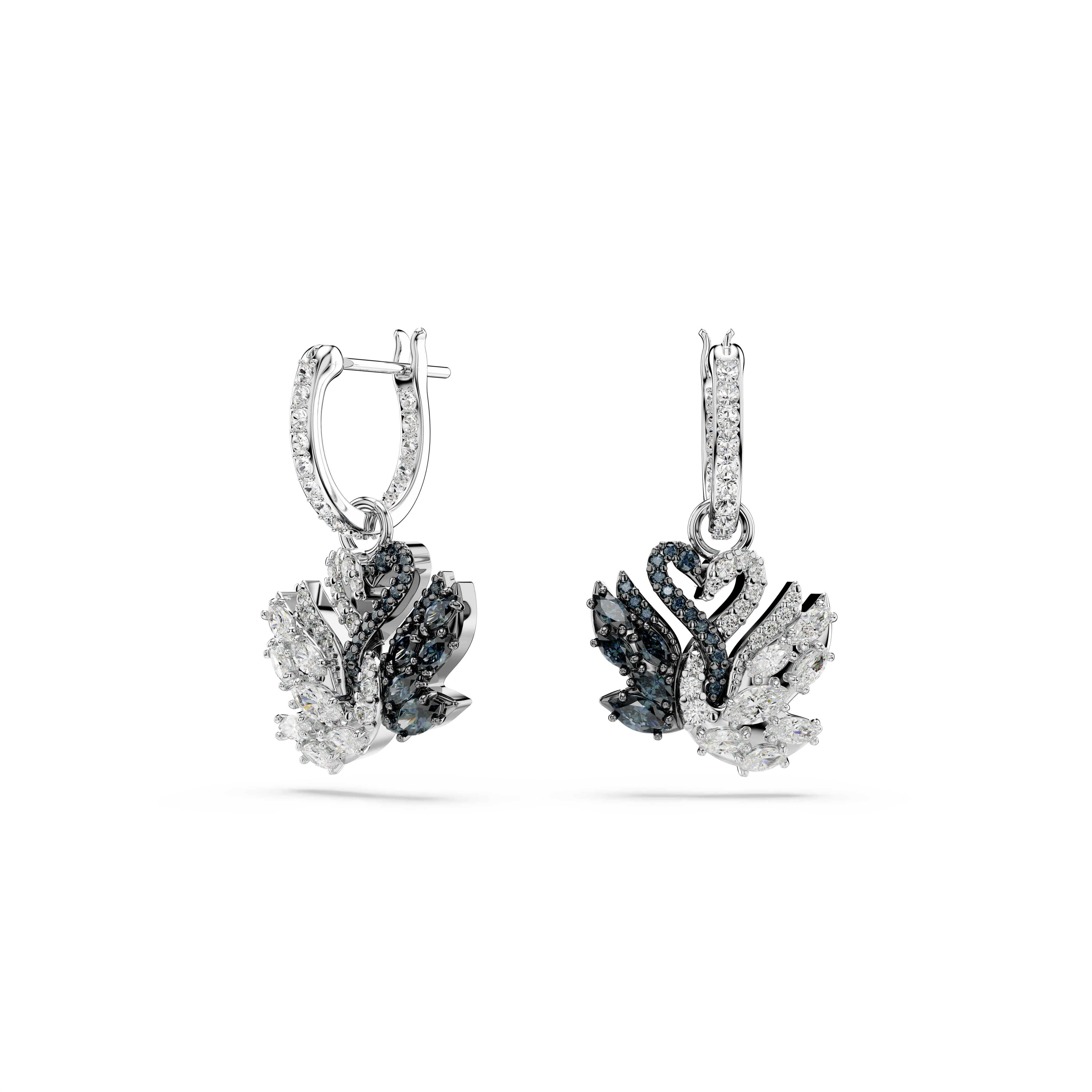 Swarovski Swan drop earrings, Swan, Black, Mixed metal finish 5705728