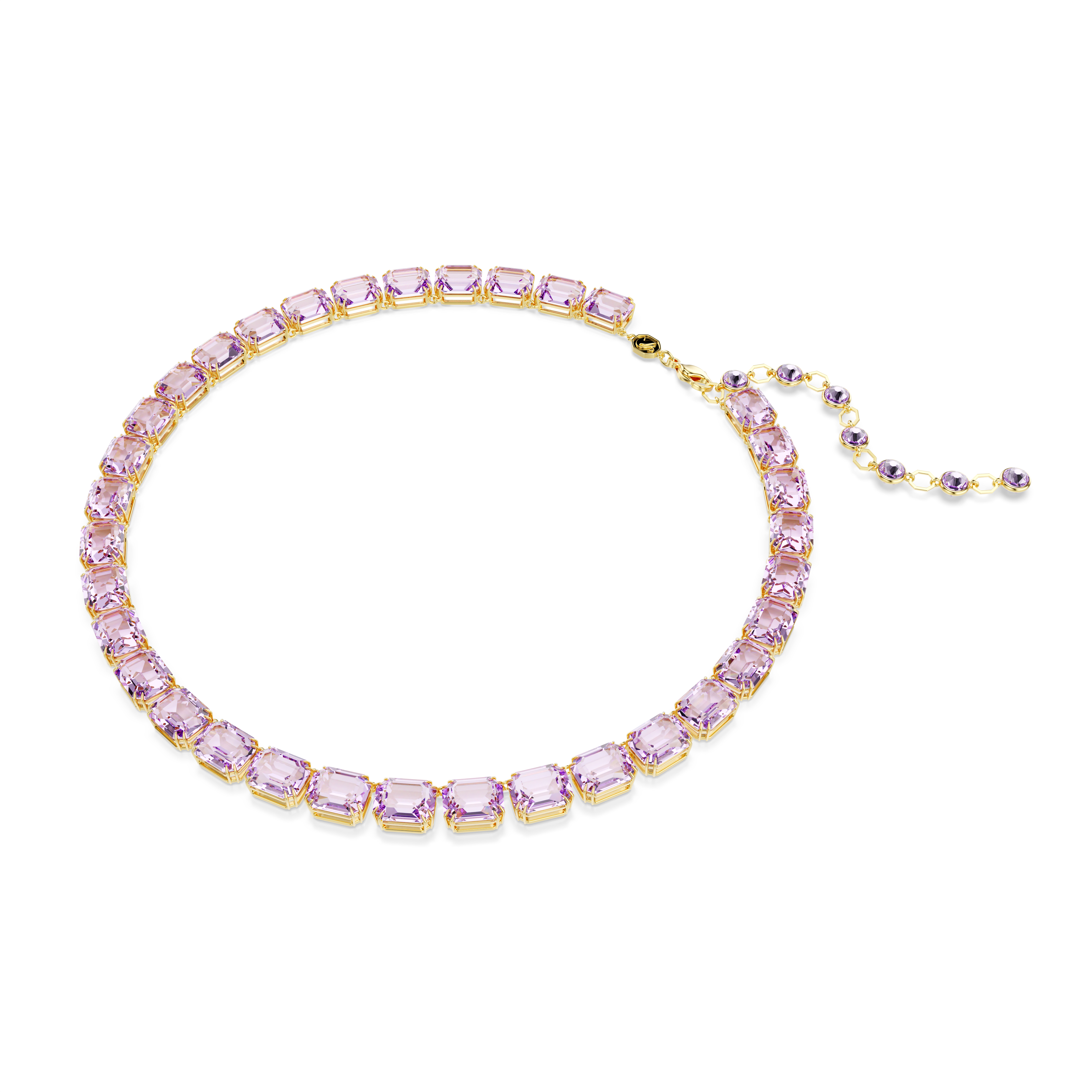 Swarovski Millenia necklace, Octagon cut, Purple, Gold-tone plated 5705754