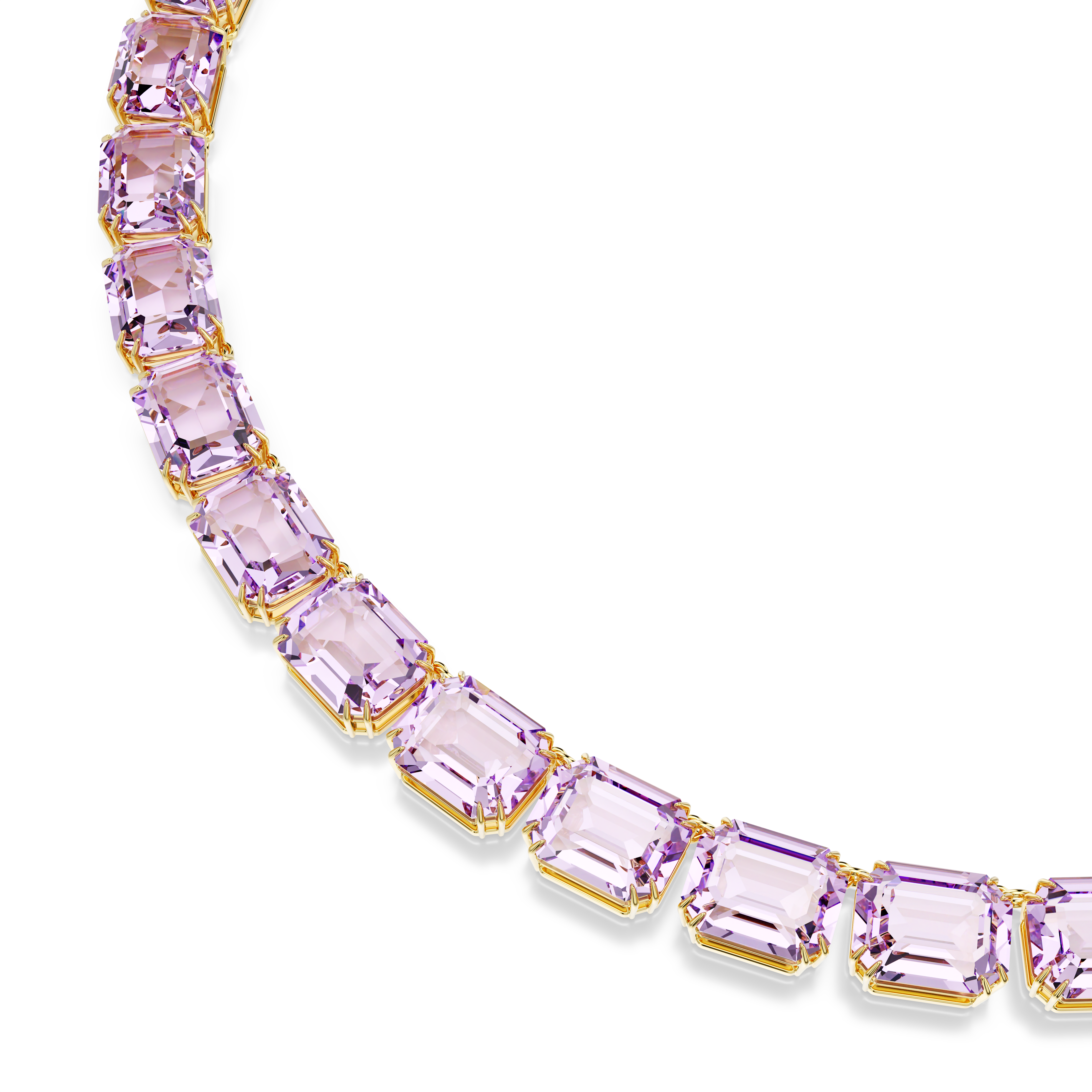 Swarovski Millenia necklace, Octagon cut, Purple, Gold-tone plated 5705754