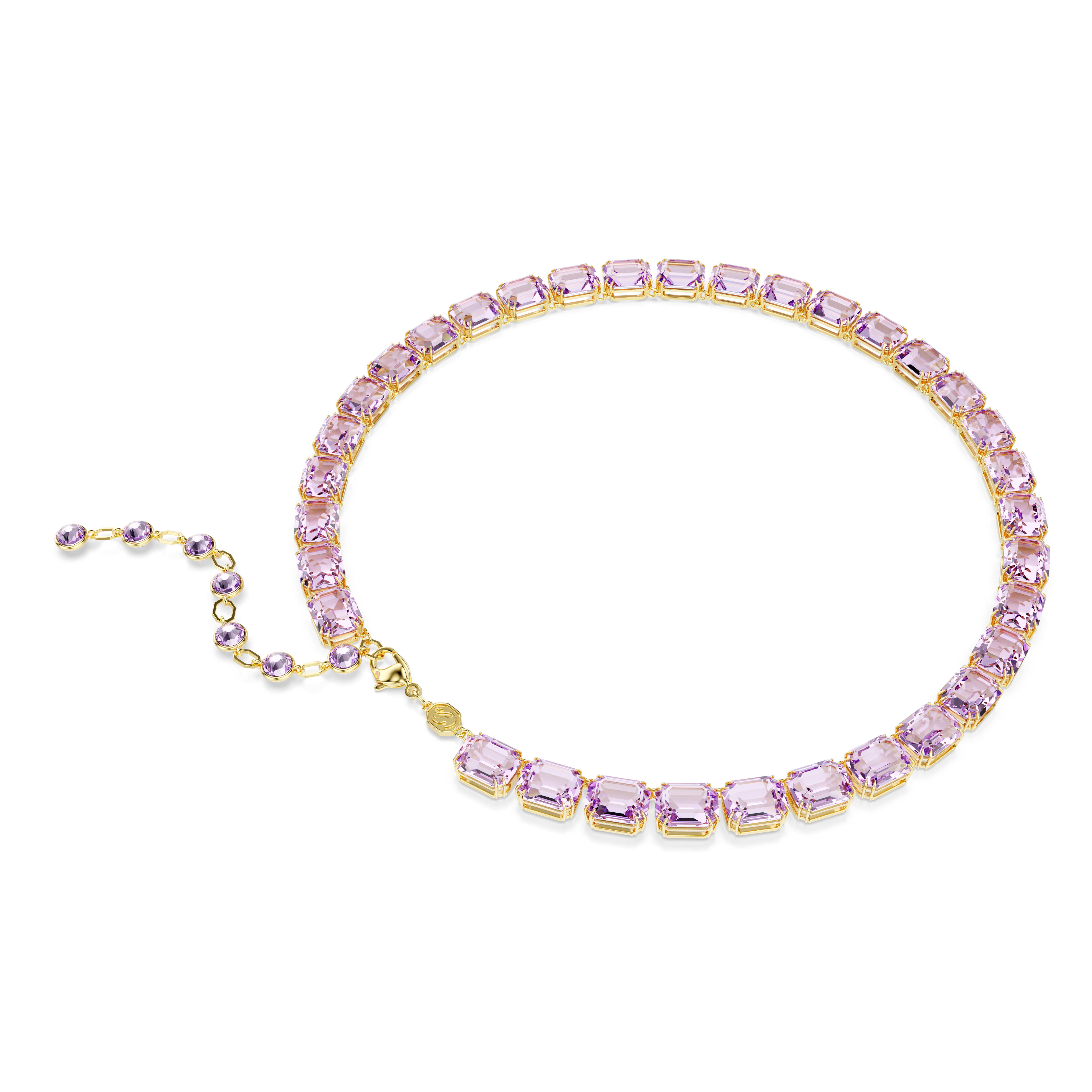 Swarovski Millenia necklace, Octagon cut, Purple, Gold-tone plated 5705754