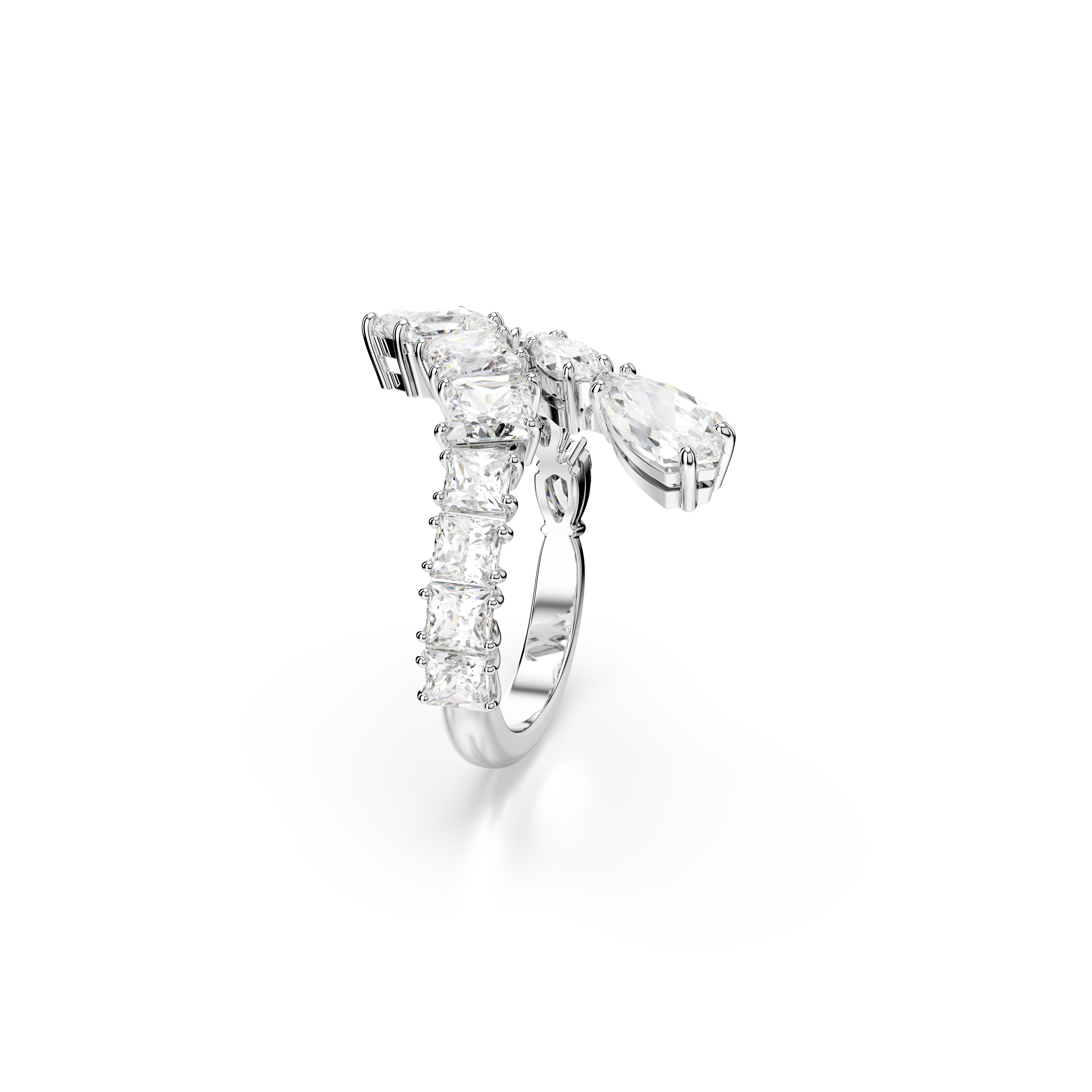 Swarovski Matrix ring, Mixed cuts, White, Rhodium plated 5705763
