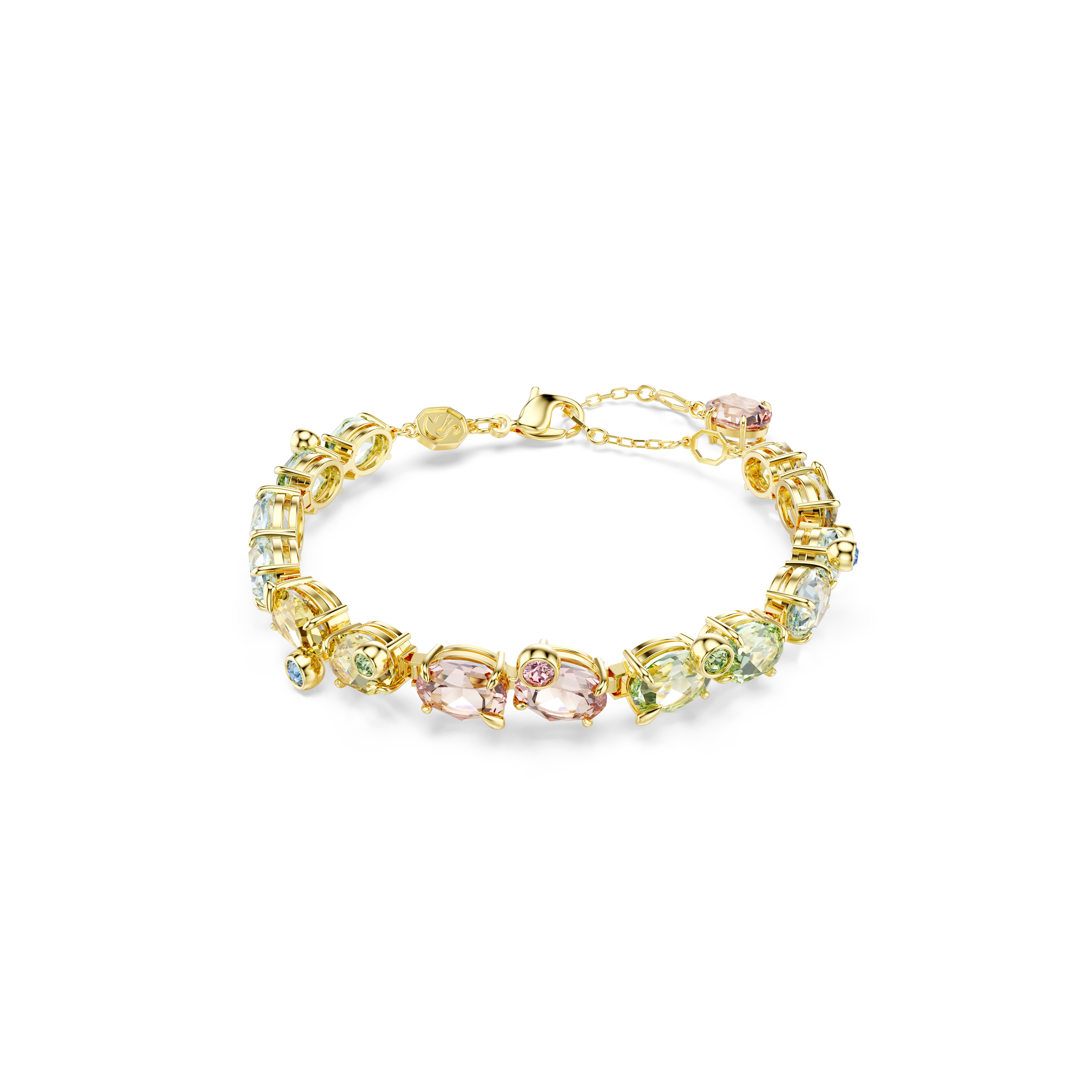 Swarovski Gema bracelet, Mixed cuts, Multicolored, Gold-tone plated 5705808