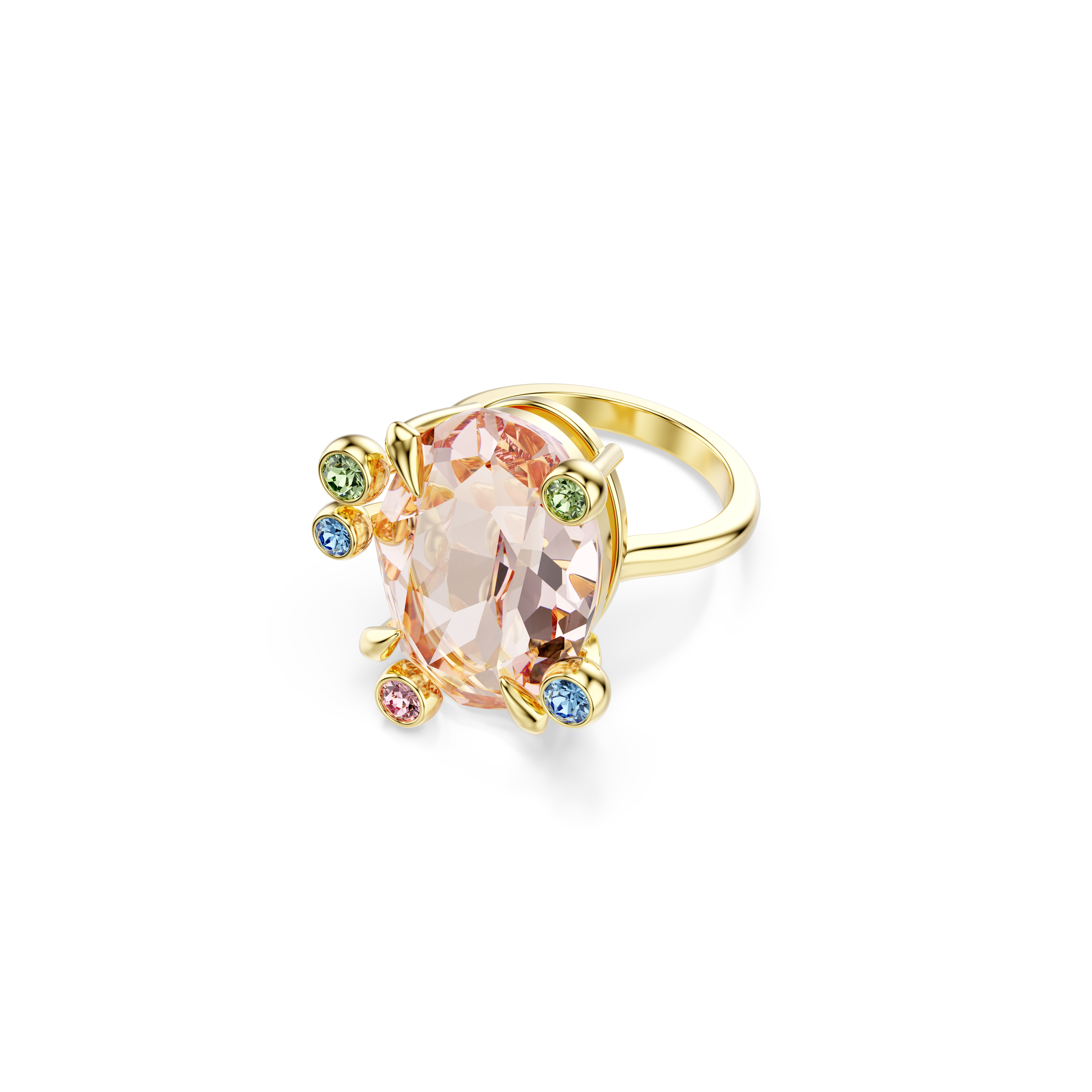 Swarovski Gema ring, Set (3), Mixed cuts, Multicolored, Gold-tone plated 5705812