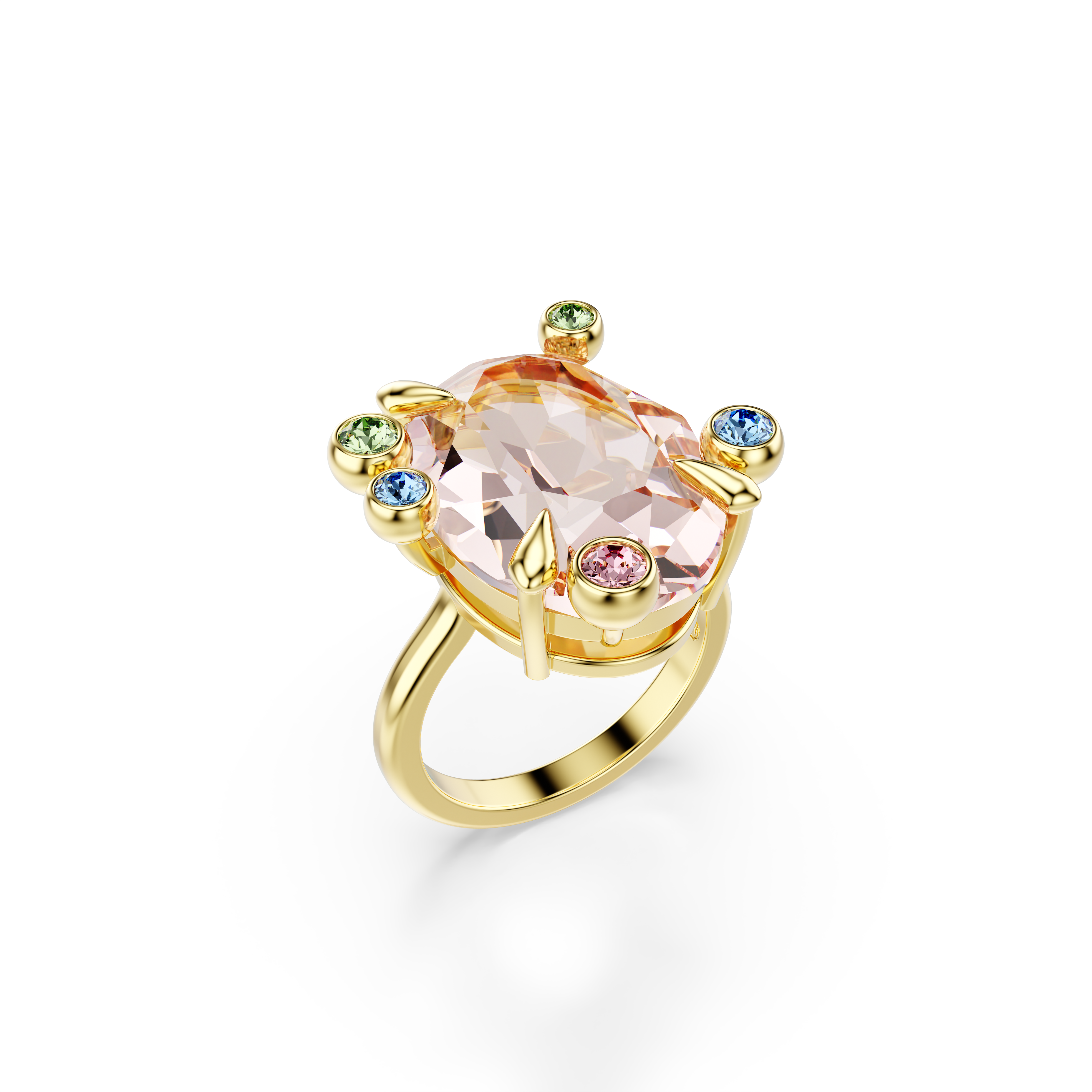 Swarovski Gema ring, Set (3), Mixed cuts, Multicolored, Gold-tone plated 5705814