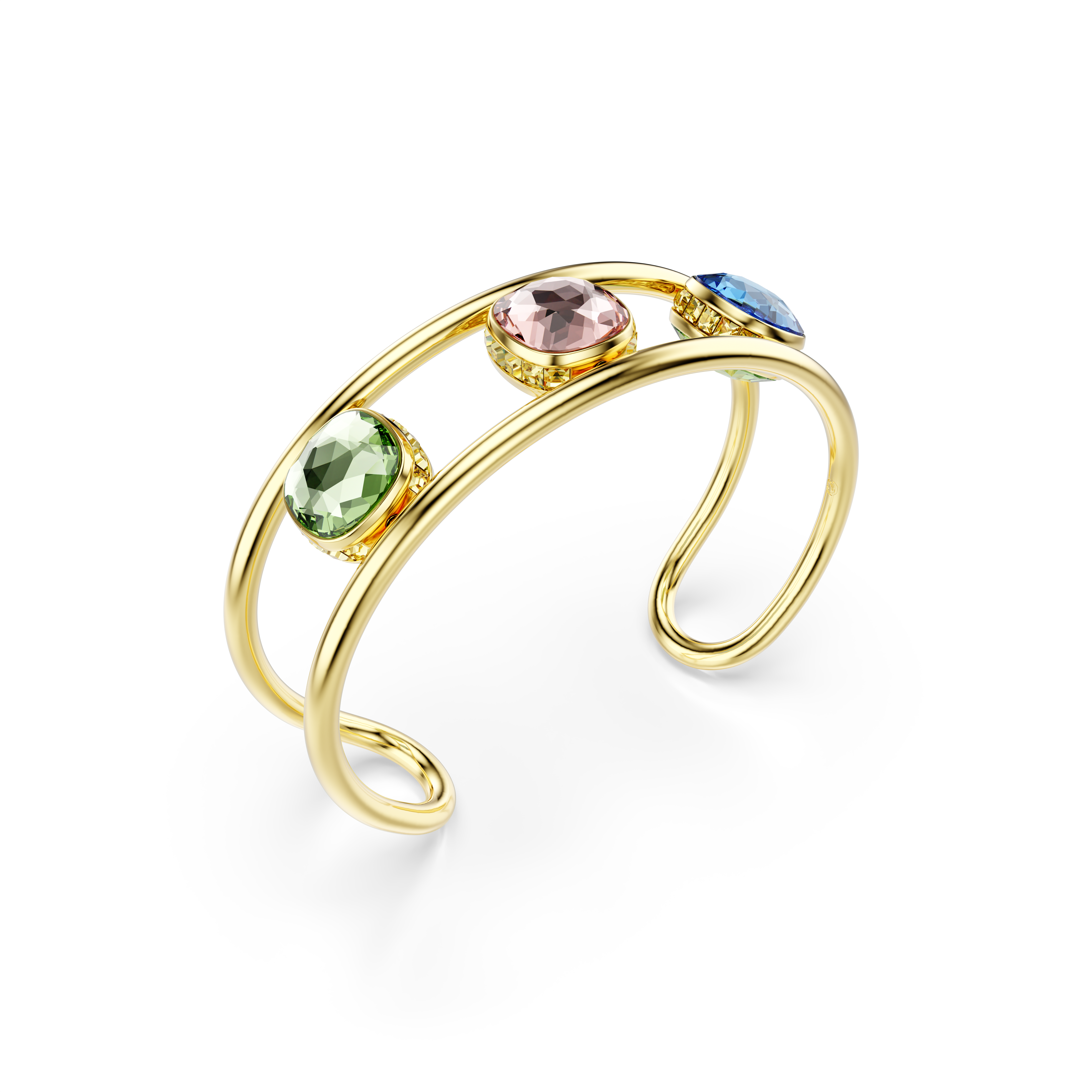 Swarovski Chroma cuff, Cushion cut, Multicolored, Gold-tone plated 5705836