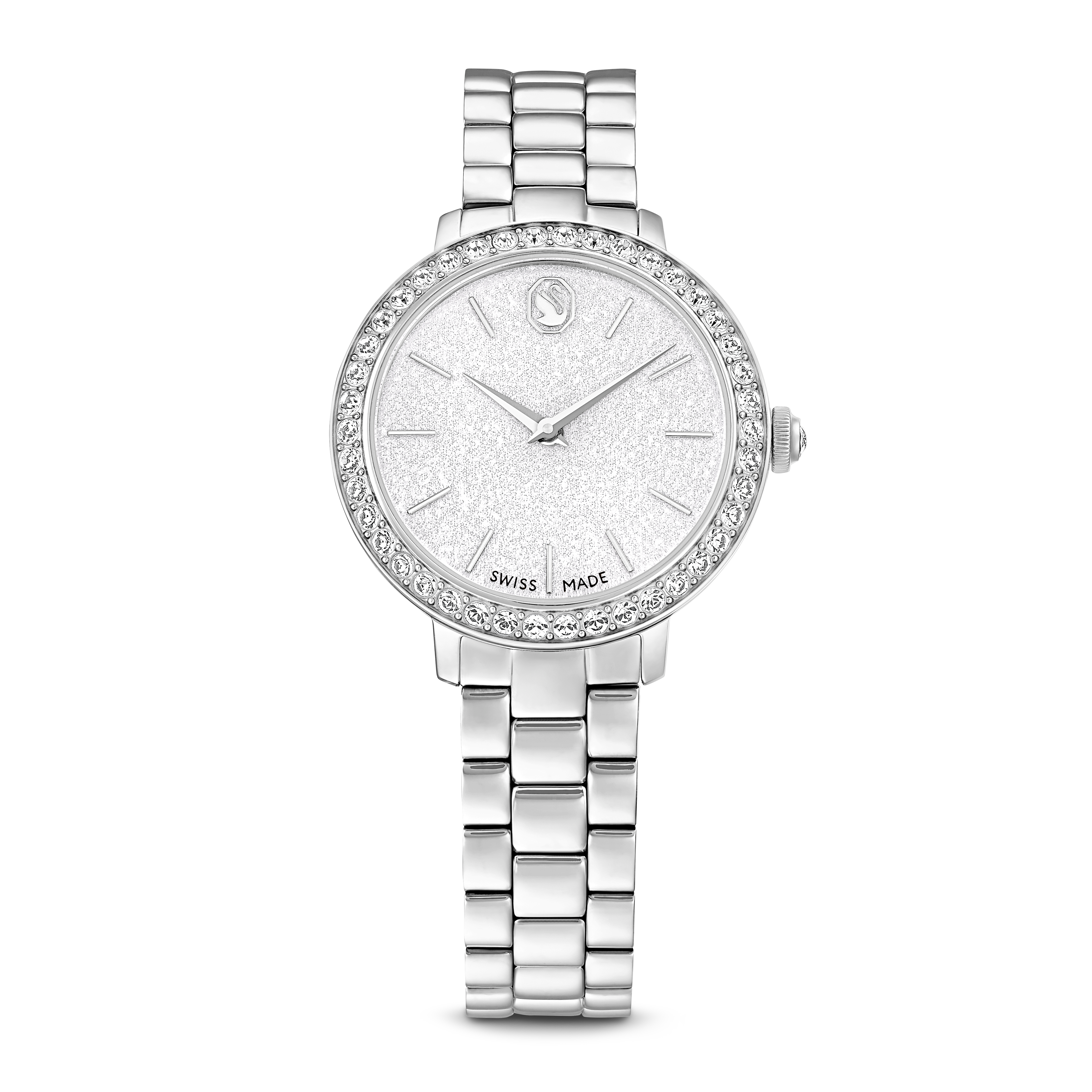 Swarovski Matrix 3-link watch, Swiss Made, Metal bracelet, Silver tone, Stainless steel 5706182