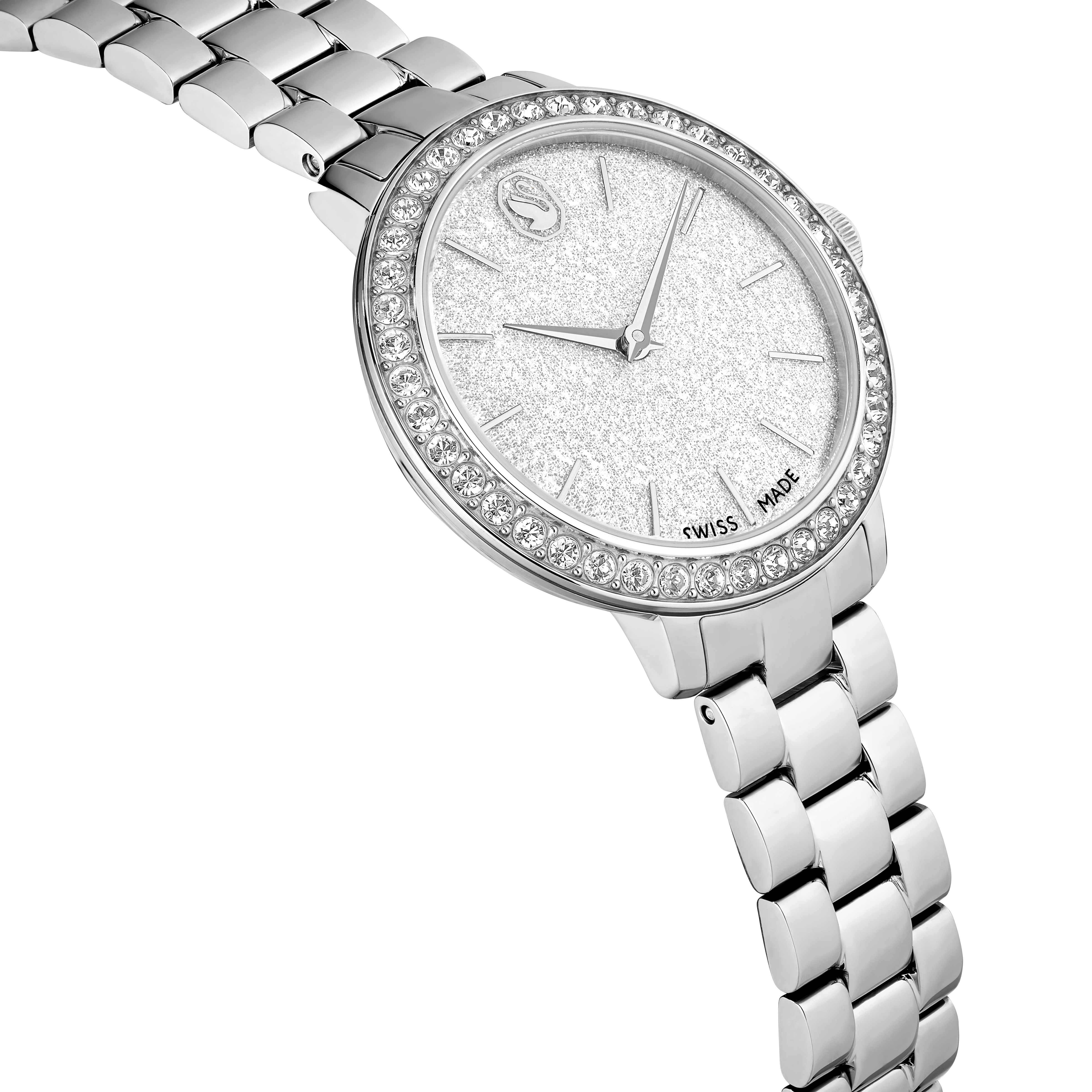 Swarovski Matrix 3-link watch, Swiss Made, Metal bracelet, Silver tone, Stainless steel 5706182