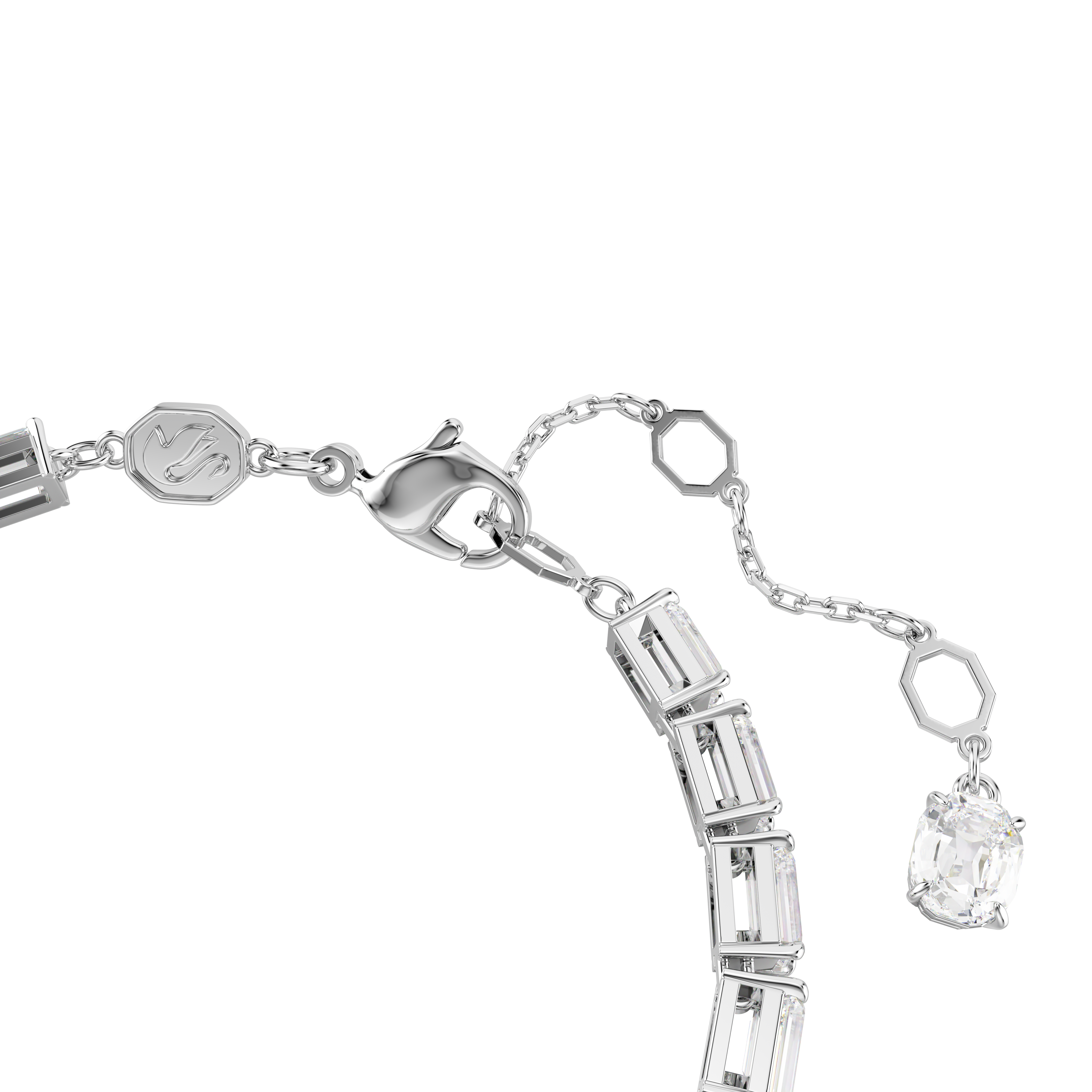 Swarovski Matrix Tennis bracelet, Baguette cut, White, Rhodium plated 5707200