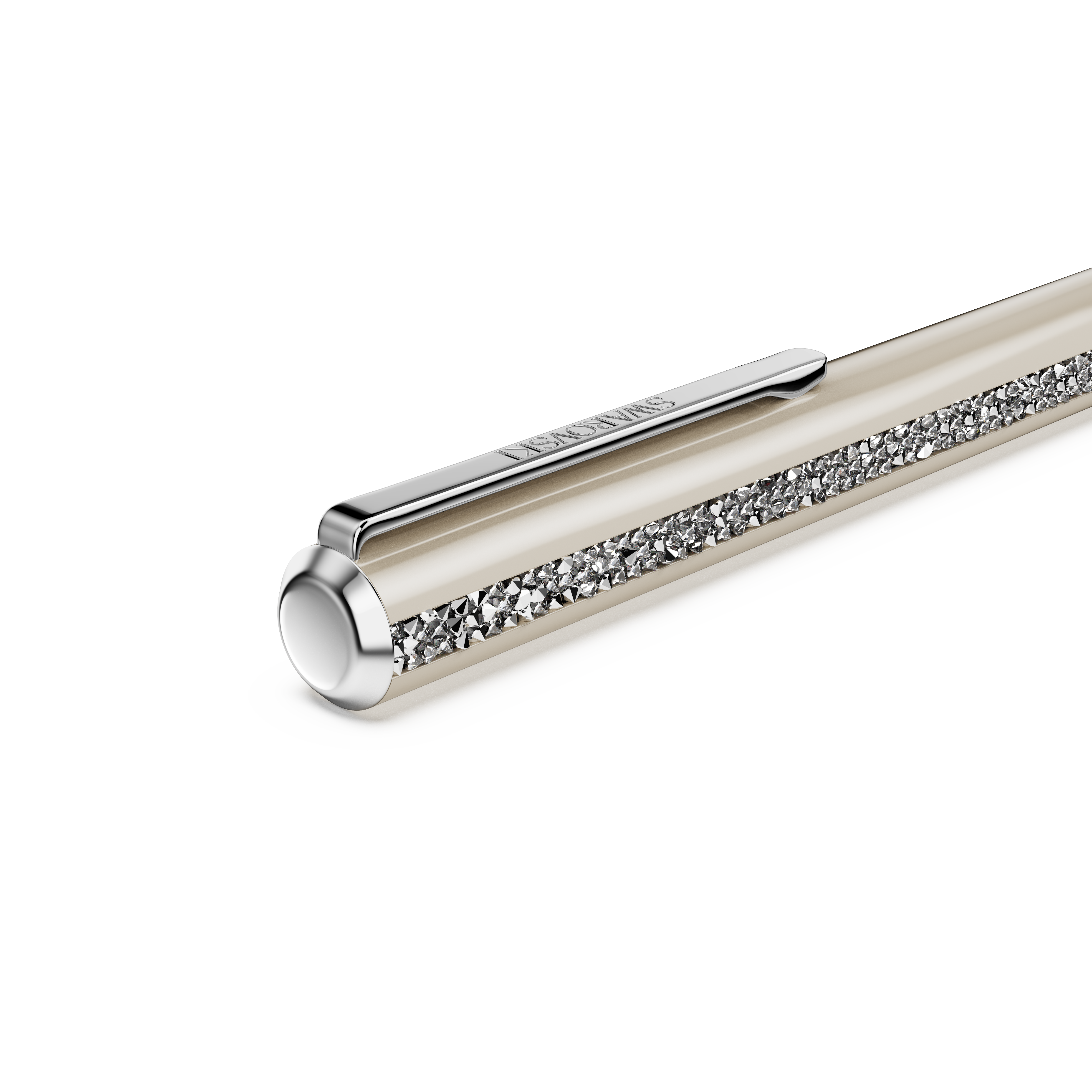 Swarovski Shimmer ballpoint pen, Beige, Beige lacquered, Chrome plated 5707705