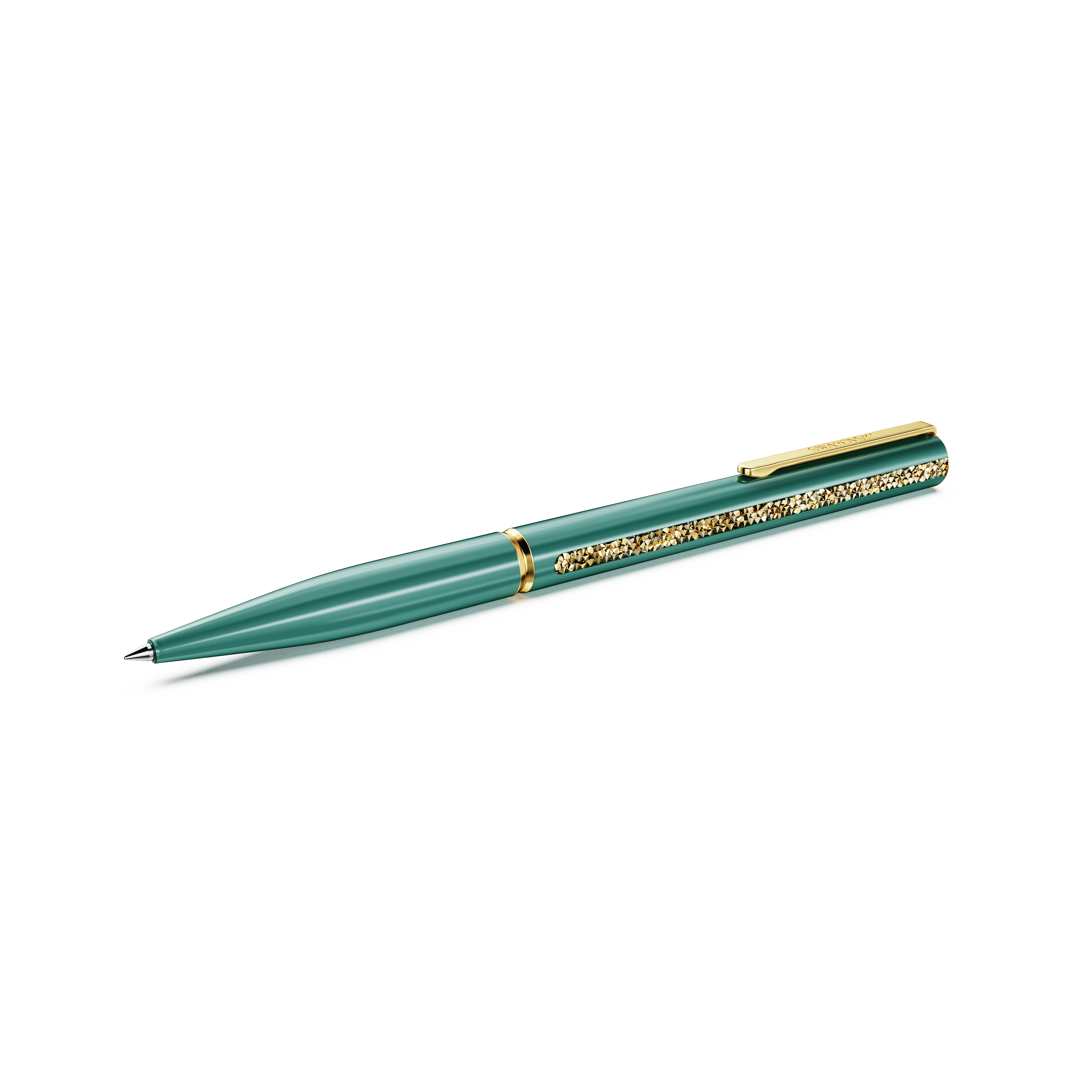 Swarovski Shimmer ballpoint pen, Green, Green lacquered, Gold-tone plated 5707708