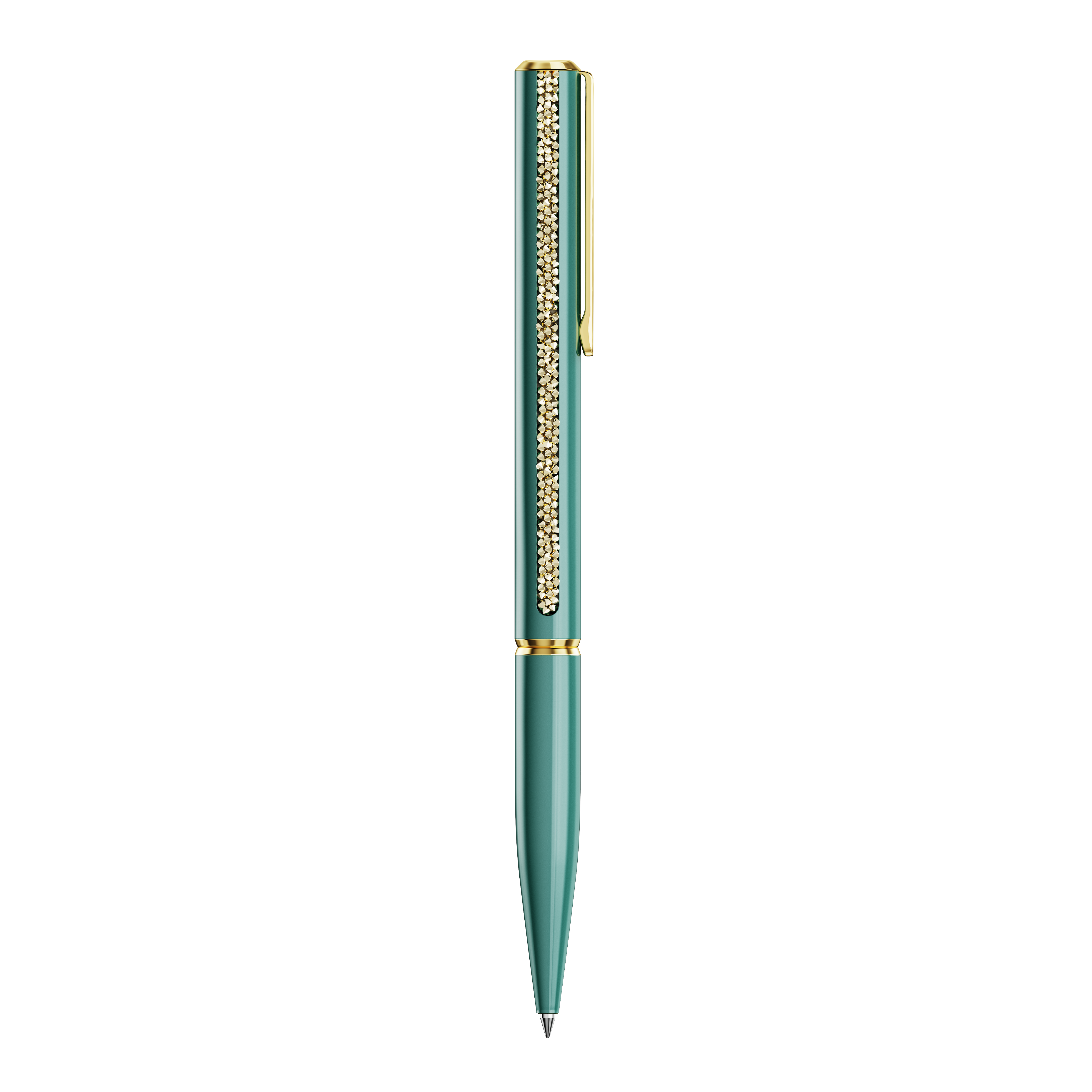 Swarovski Shimmer ballpoint pen, Green, Green lacquered, Gold-tone plated 5707708