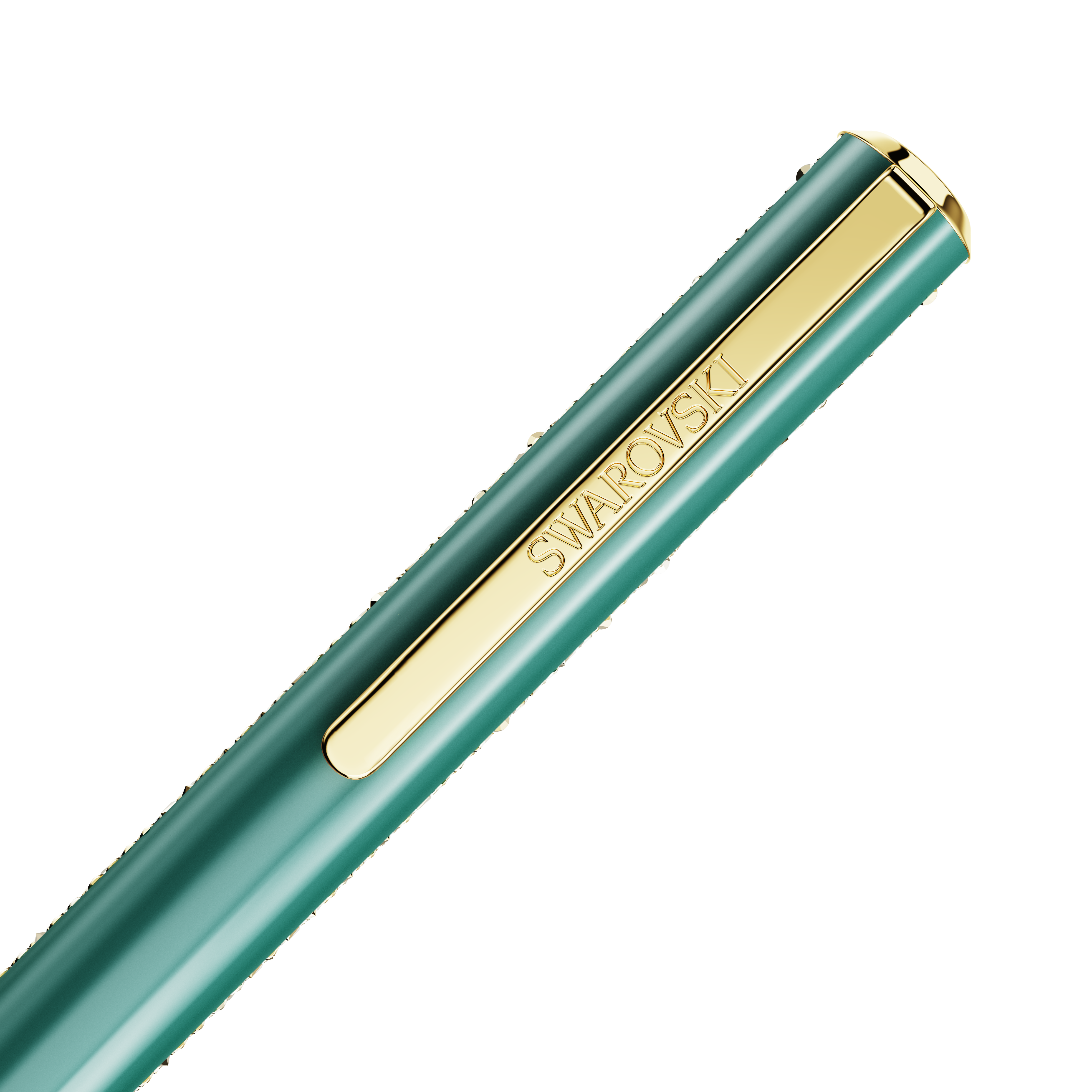 Swarovski Shimmer ballpoint pen, Green, Green lacquered, Gold-tone plated 5707708