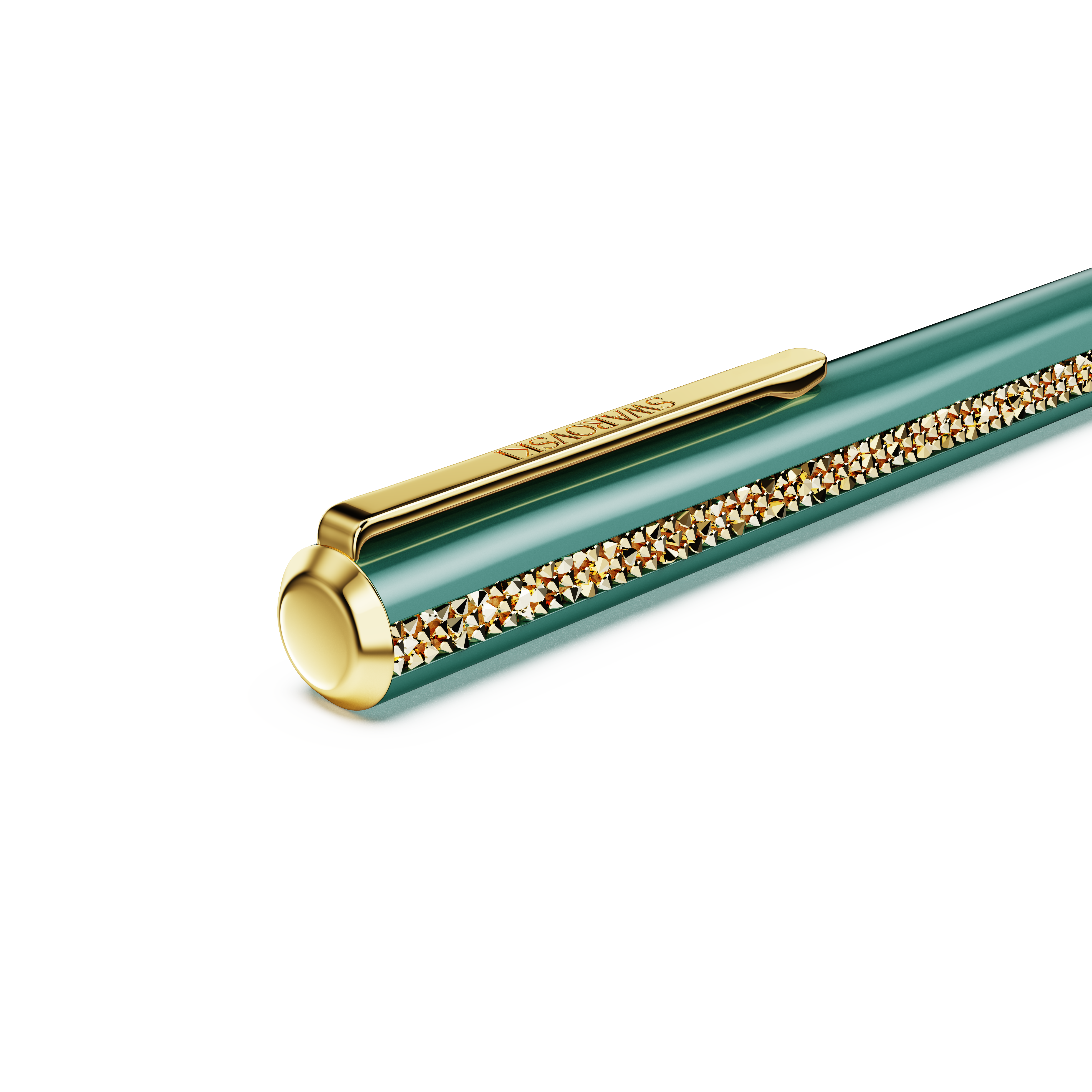 Swarovski Shimmer ballpoint pen, Green, Green lacquered, Gold-tone plated 5707708