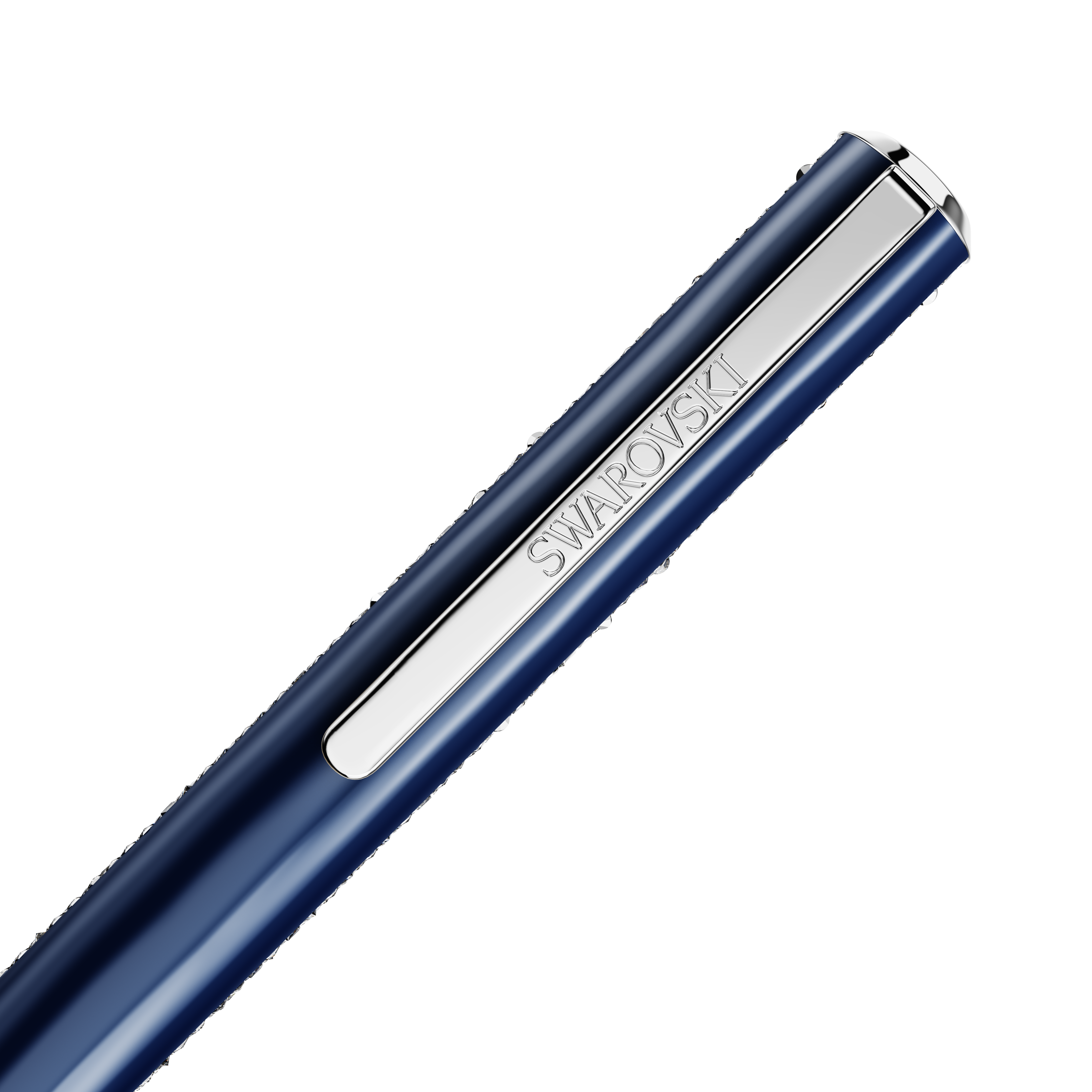 Swarovski Shimmer ballpoint pen, Blue, Blue lacquered, Chrome plated 5707709