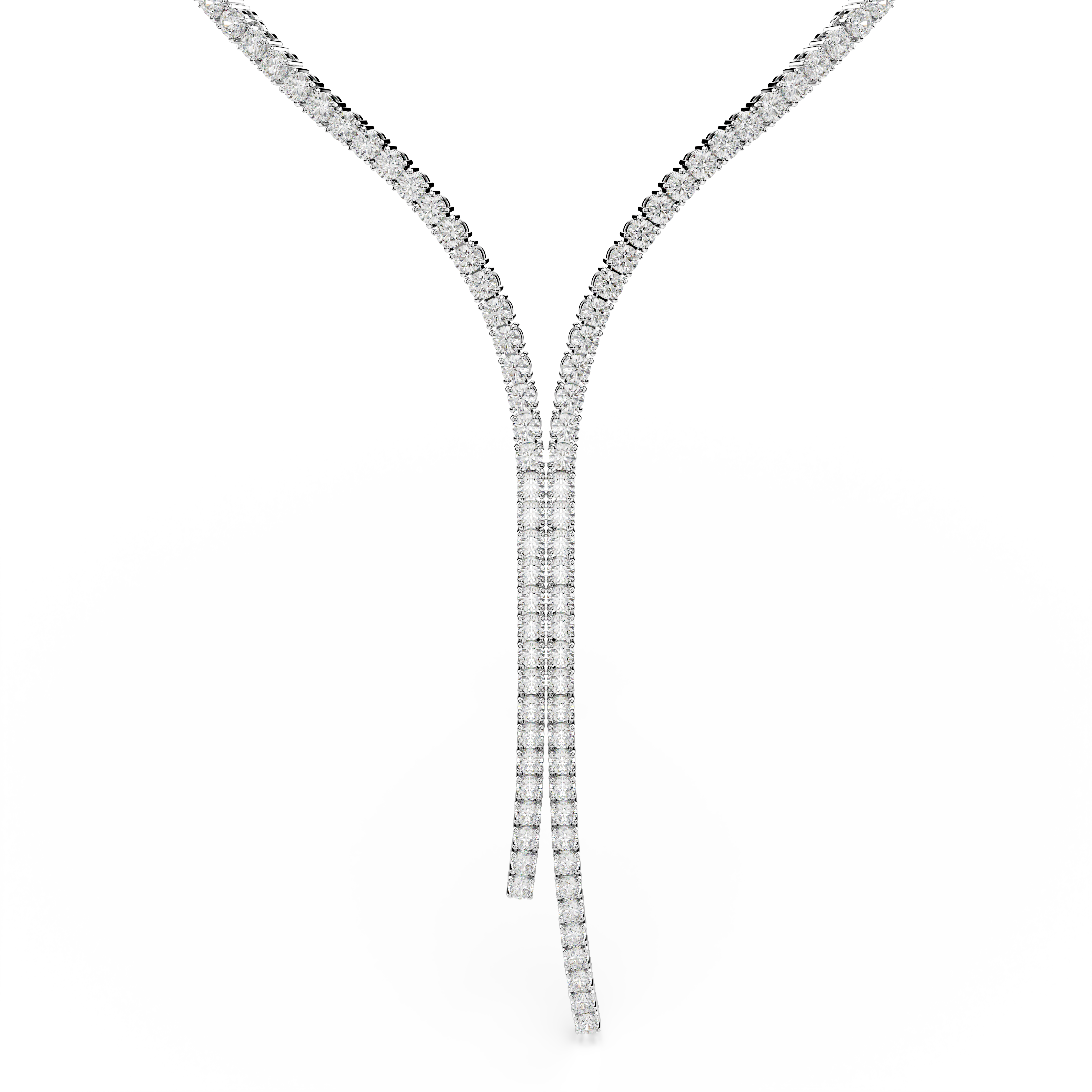 Swarovski Matrix Y necklace, Round cut, White, Rhodium plated 5707988