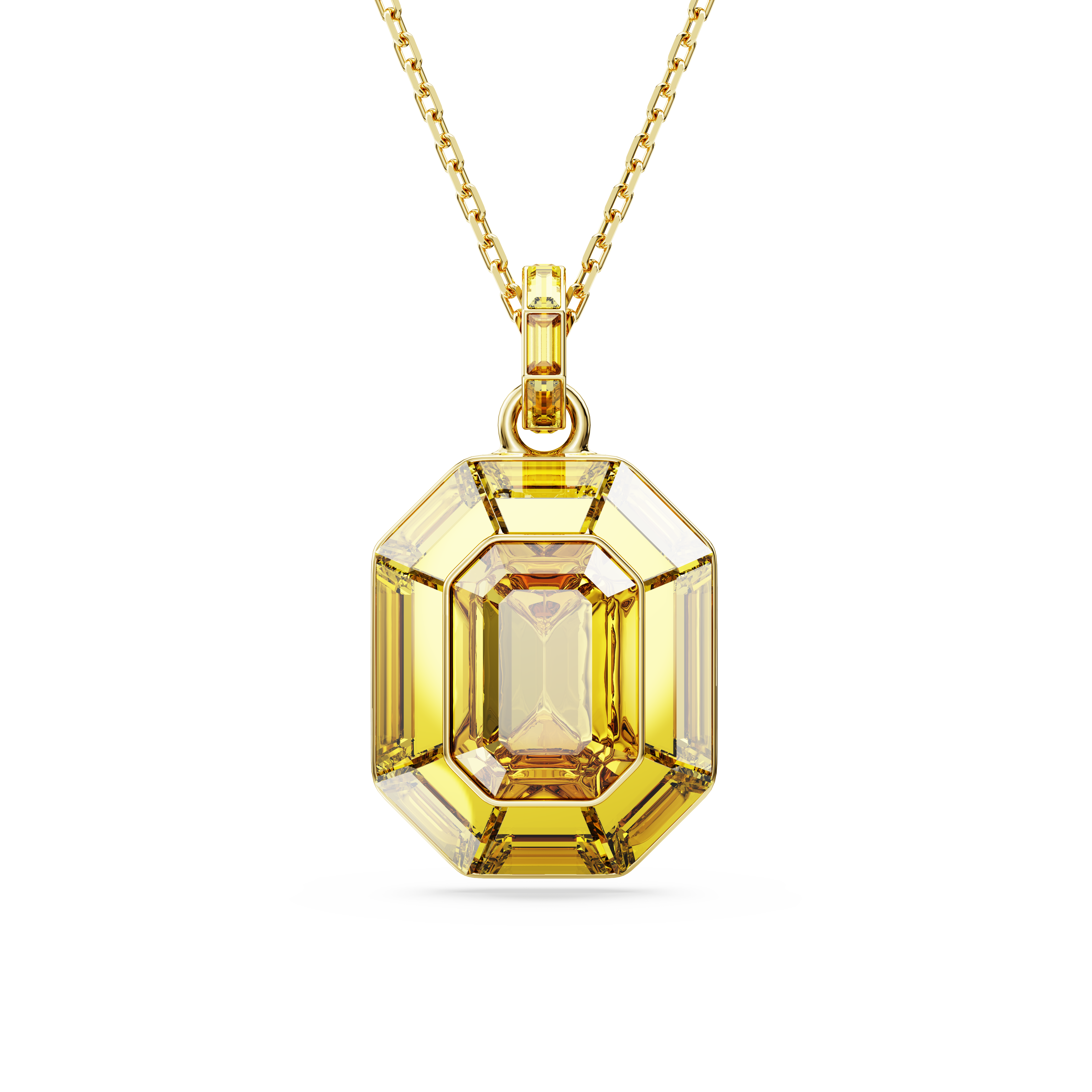 Swarovski Lucent pendant, Octagon shape, Yellow, Gold-tone plated 5708781