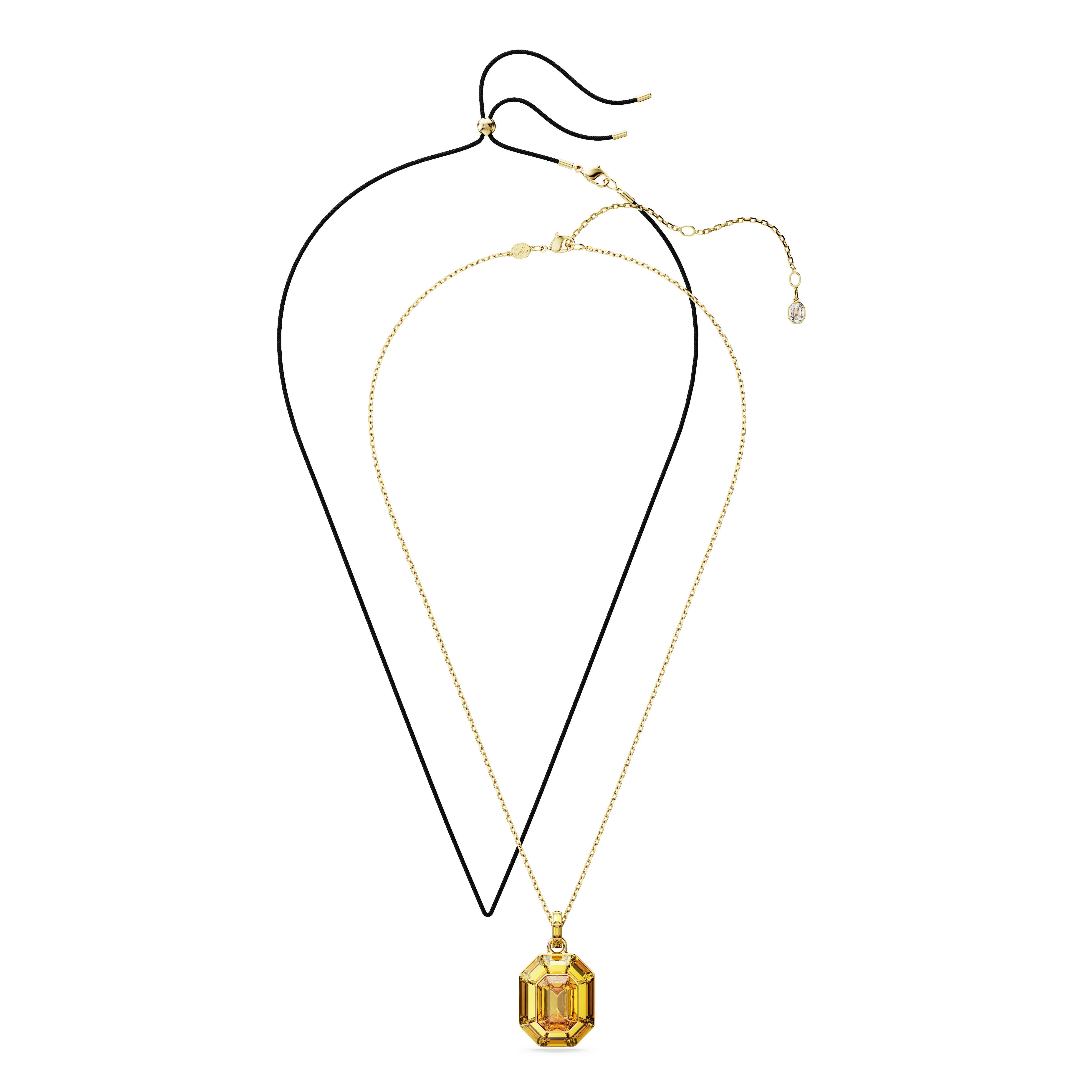 Swarovski Lucent pendant, Octagon shape, Yellow, Gold-tone plated 5708781