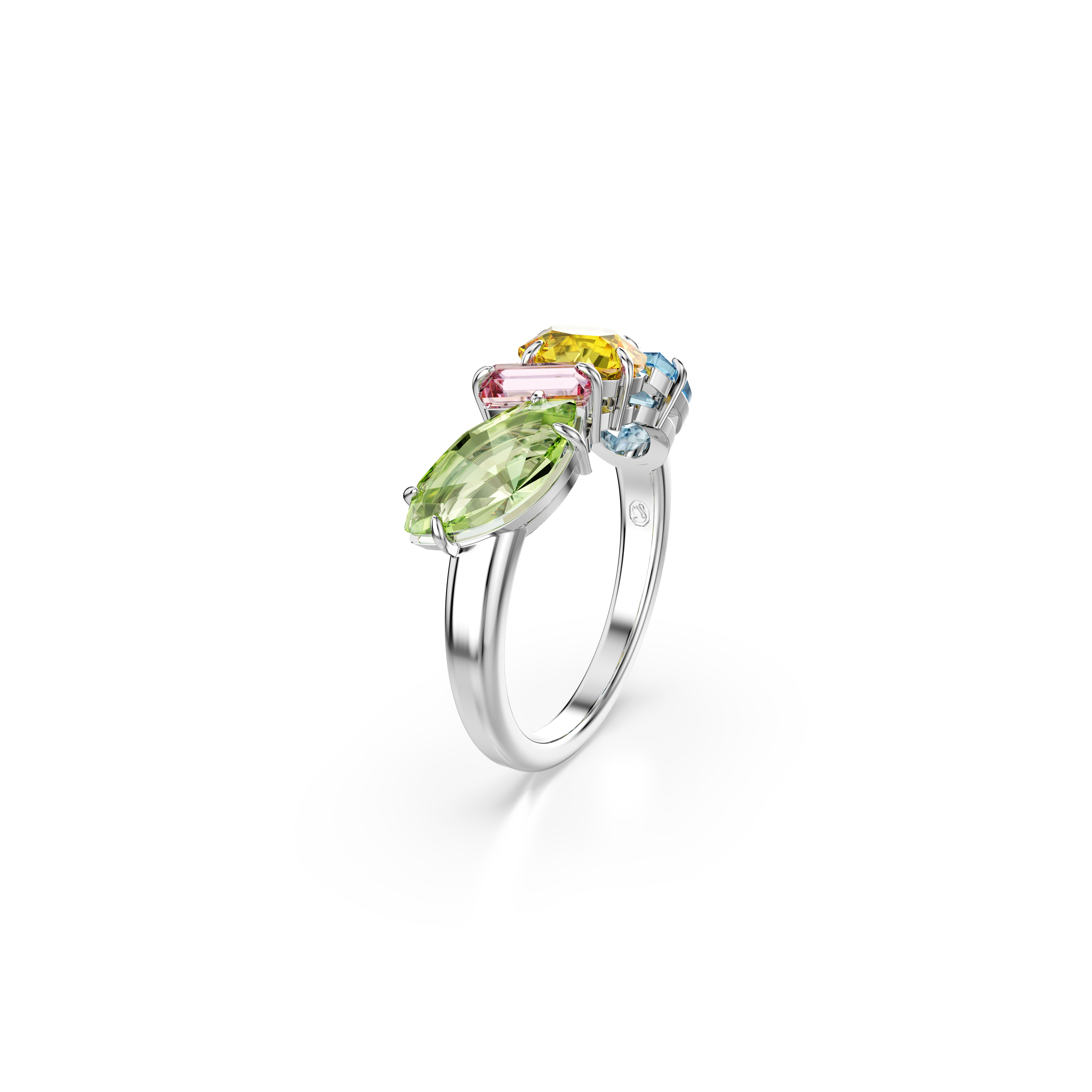 Swarovski Gema ring, Mixed cuts, Multicolored, Rhodium plated 5708942