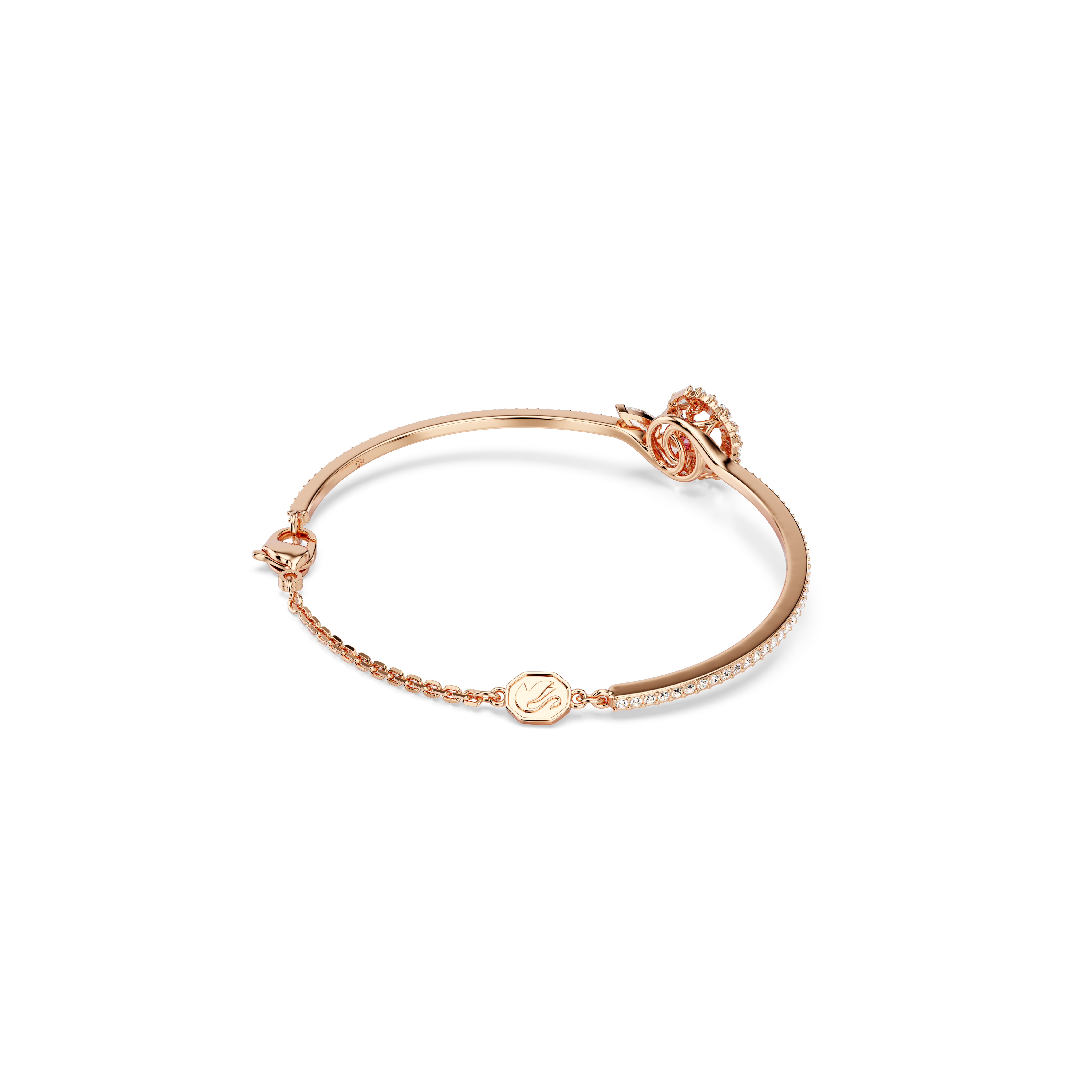 Swarovski Snake bangle, Mixed cuts, Year of the Snake, Red, Rose gold-tone plated 5709088