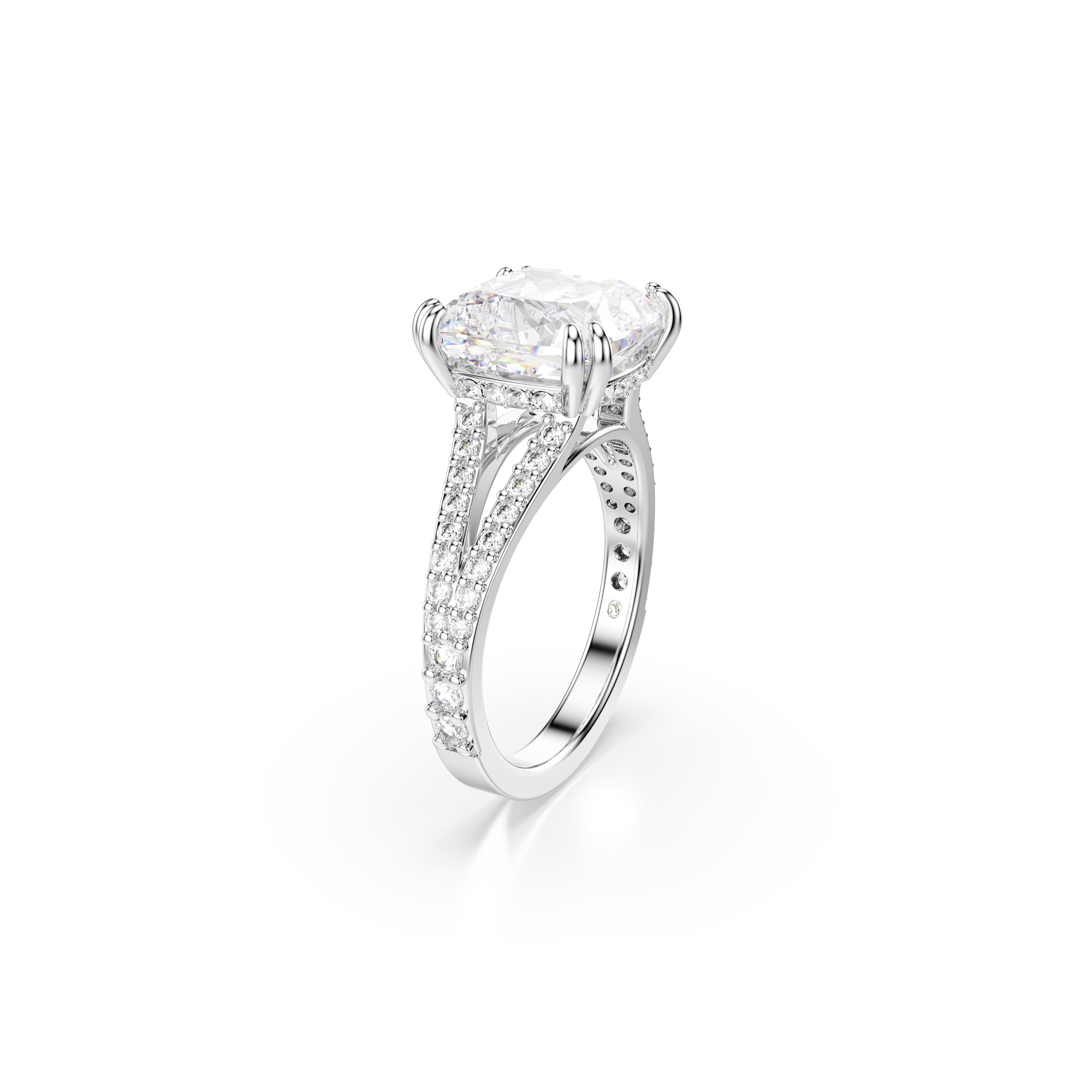 Swarovski Stilla cocktail ring, Square cut, Pavé, White, Rhodium plated 5709902