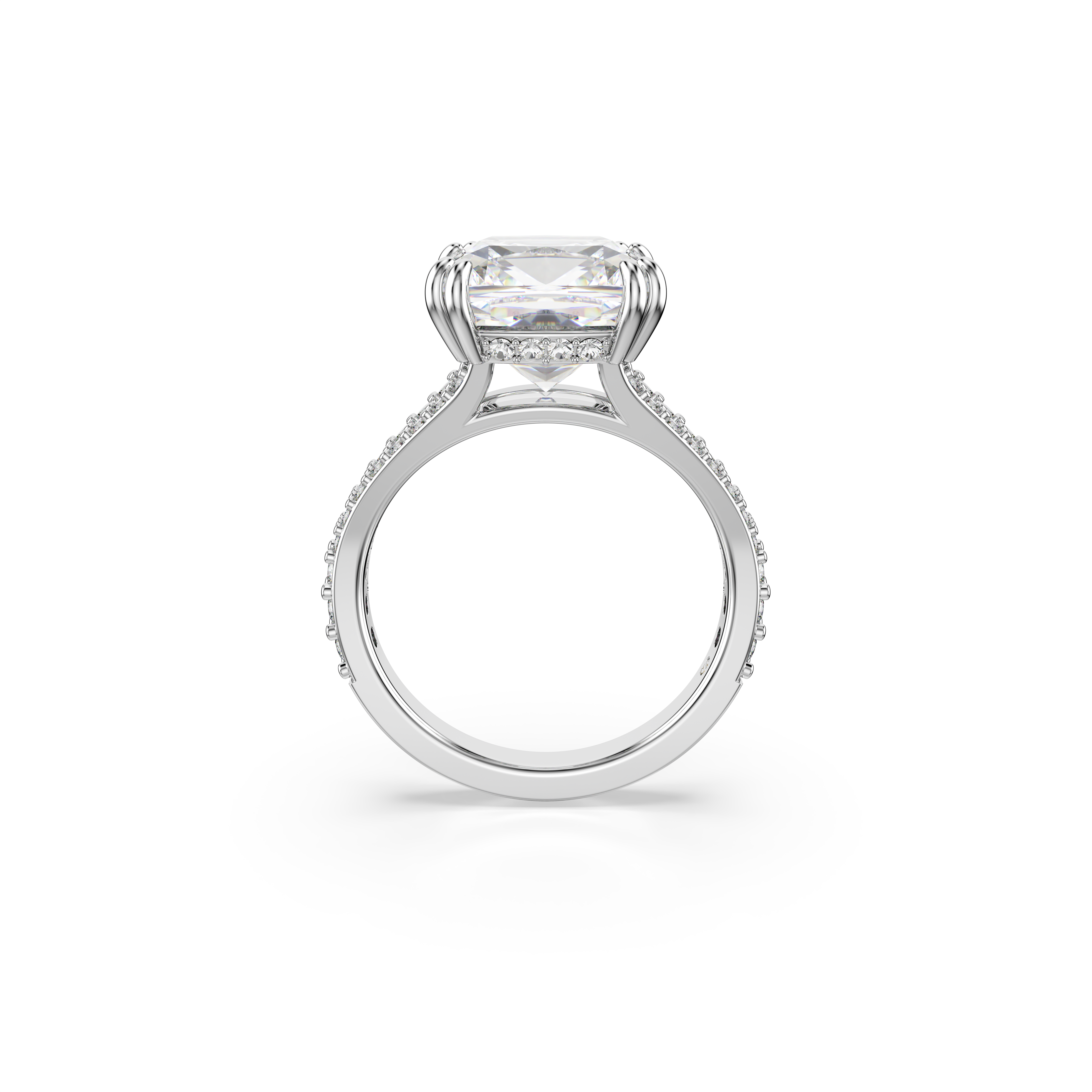 Swarovski Stilla cocktail ring, Square cut, Pavé, White, Rhodium plated 5709902