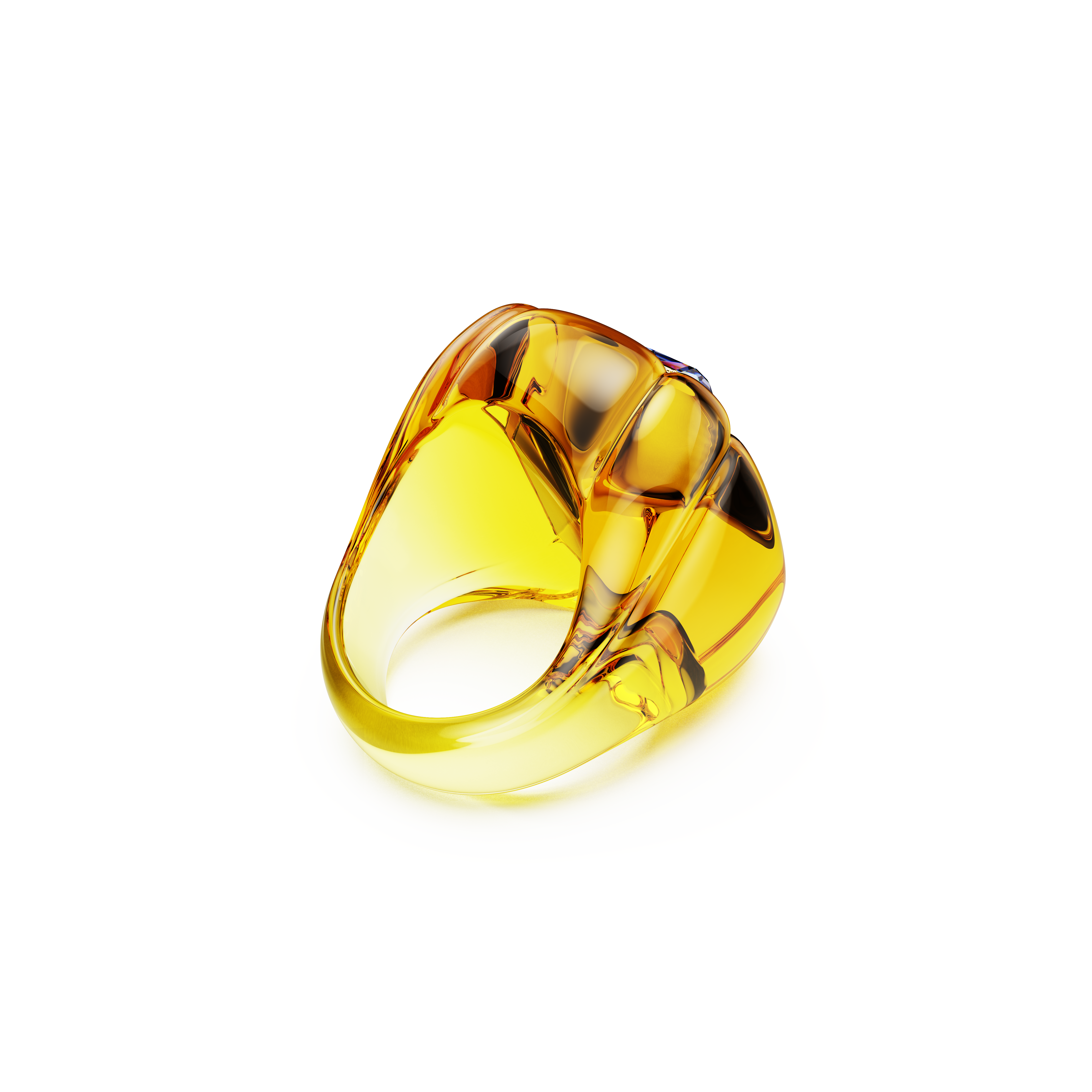 Swarovski Dulcis cocktail ring, Cushion cut, Pavé, Yellow 5709975