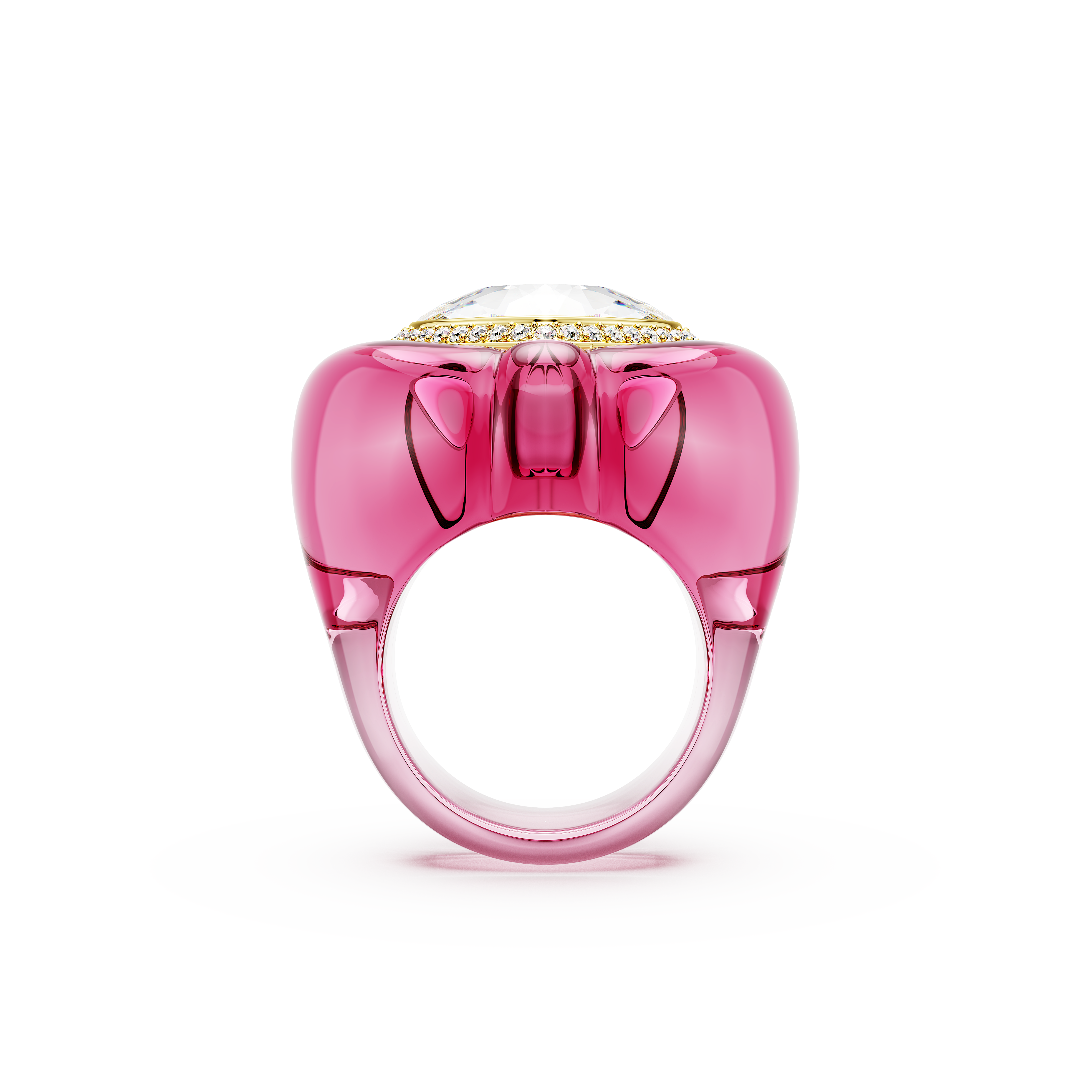 Swarovski Dulcis cocktail ring, Heart cut, Pavé, Heart, Pink 5709993