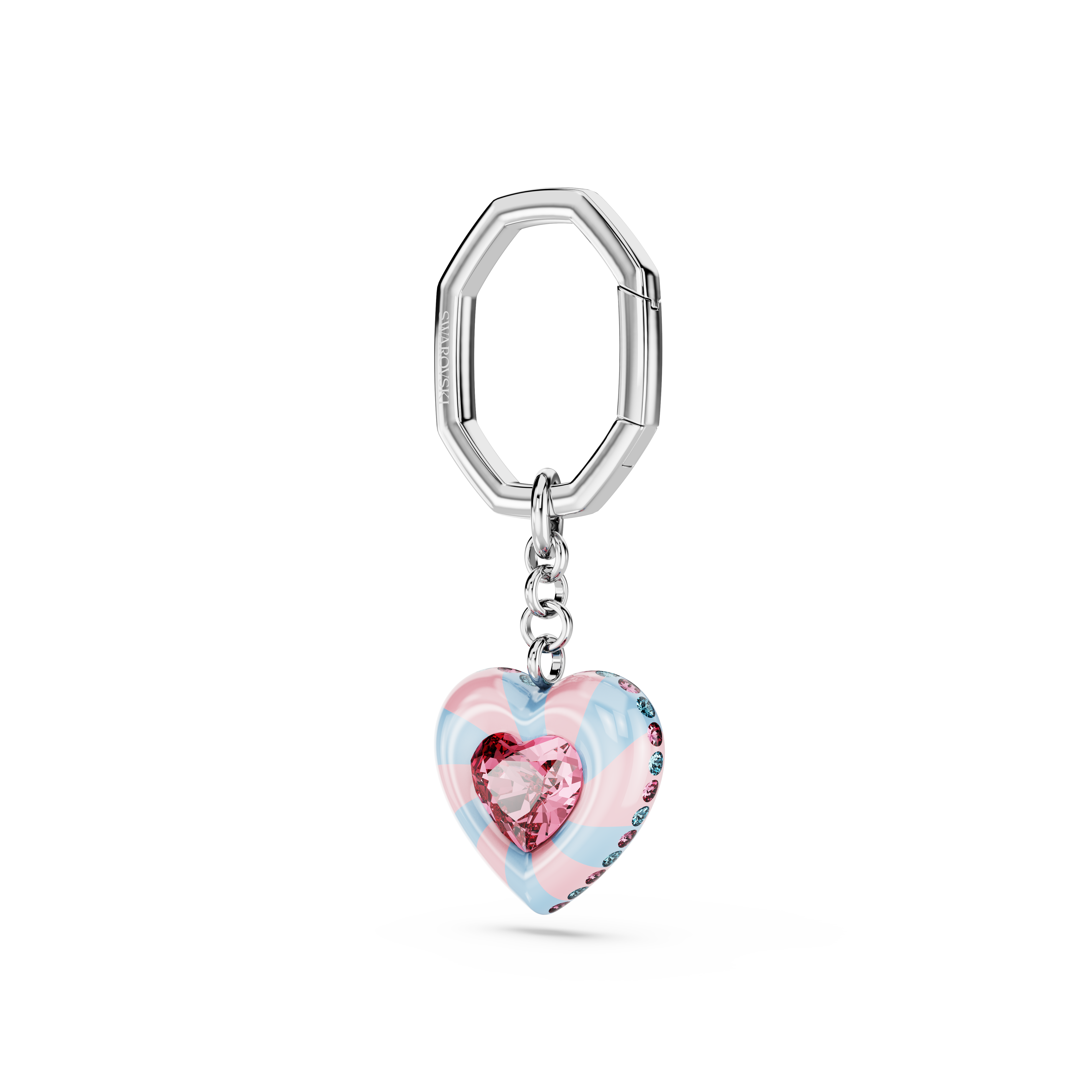 Swarovski Key ring, Heart cut, Heart, Multicolored, Rhodium plated 5713882