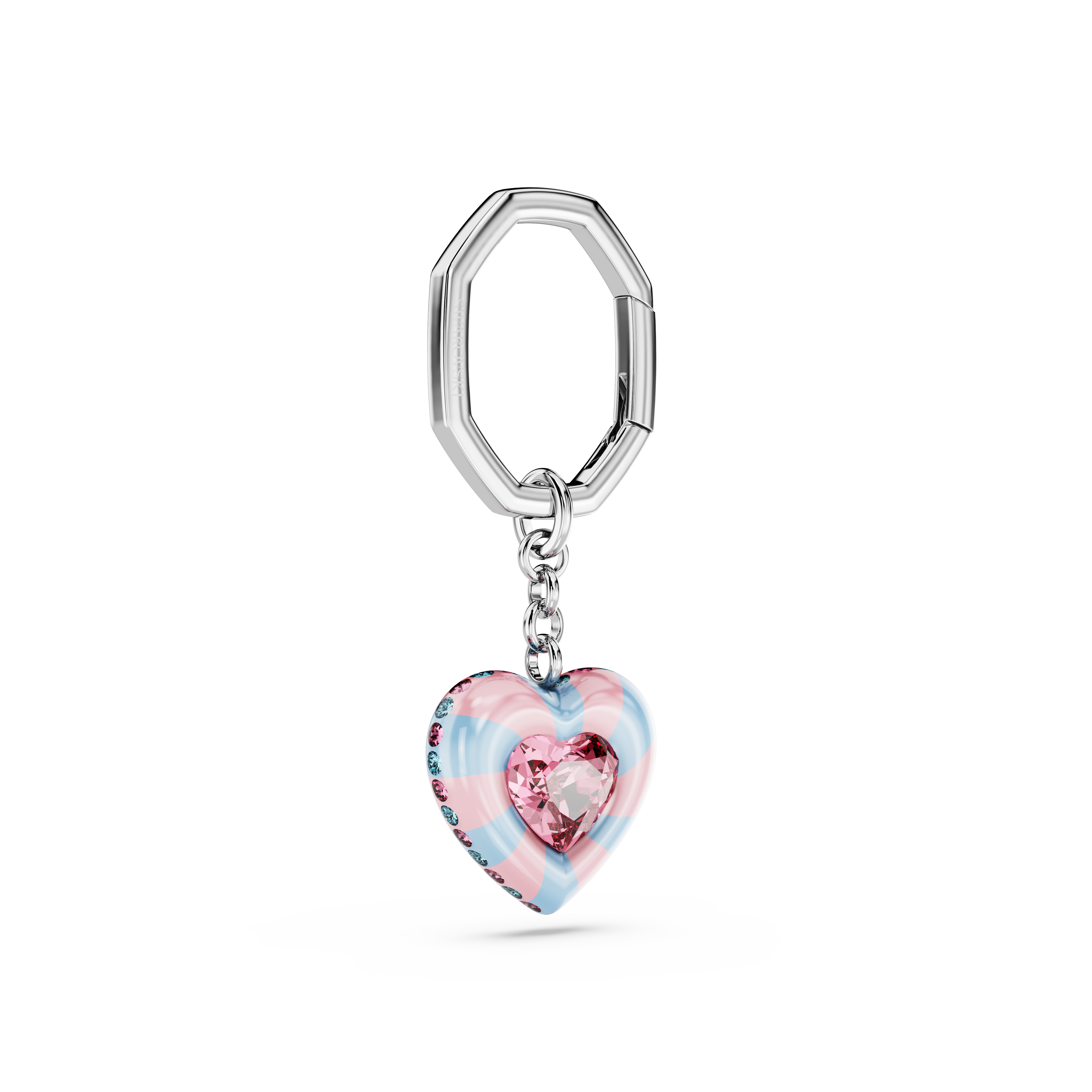Swarovski Key ring, Heart cut, Heart, Multicolored, Rhodium plated 5713882