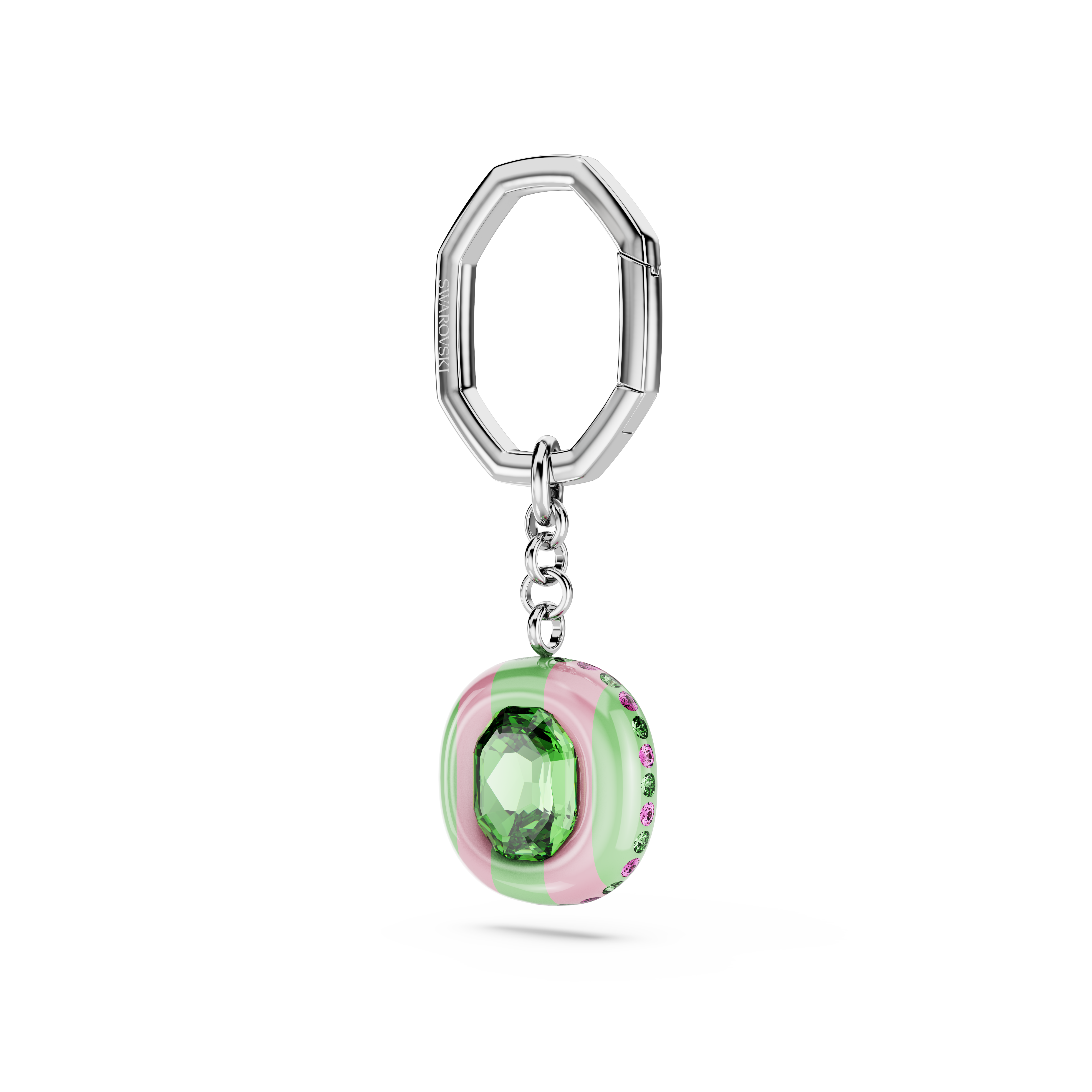 Swarovski Key ring, Octagon cut, Multicolored, Rhodium plated 5713886