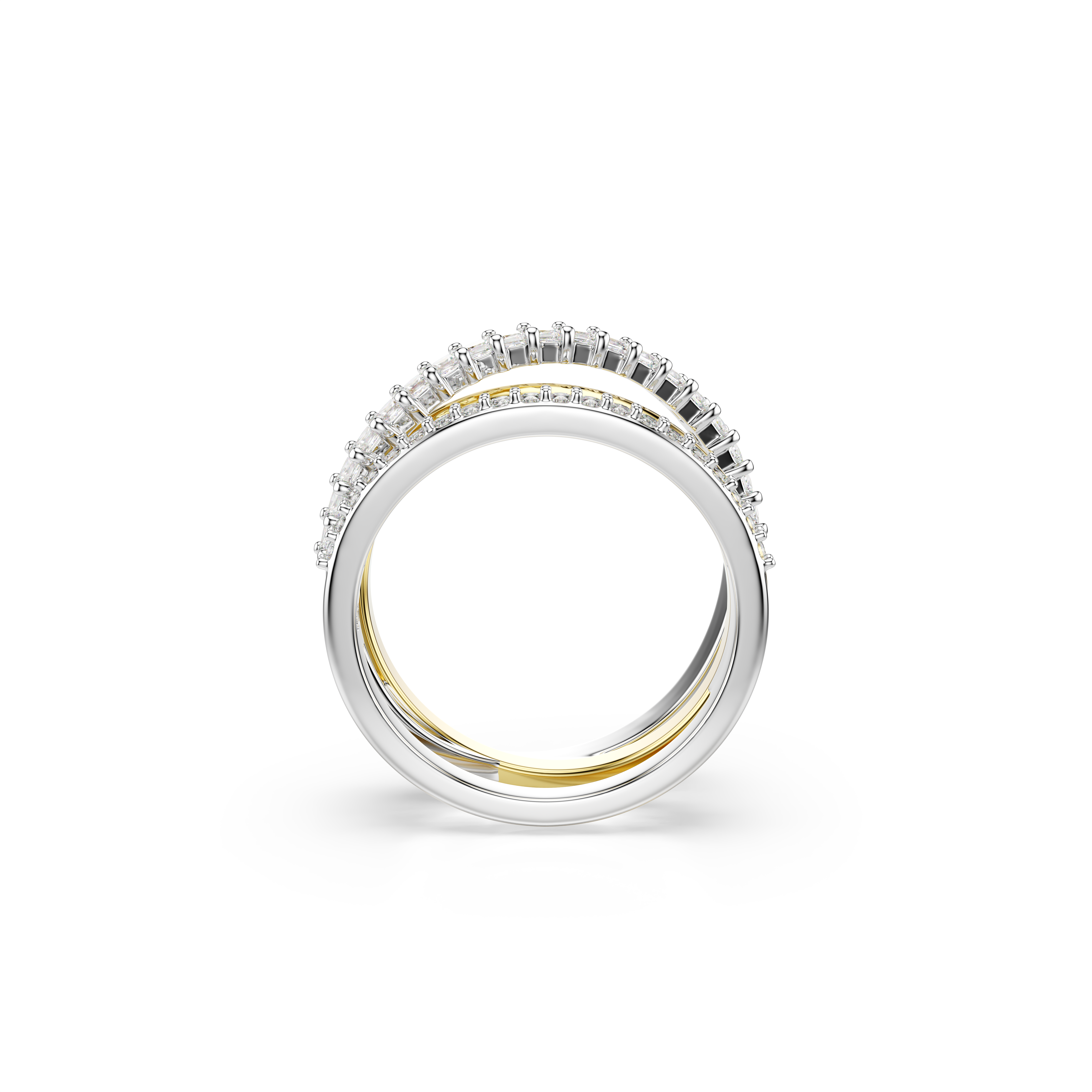 Swarovski Hyperbola ring, Mixed cuts, White, Mixed metal finish 5714164