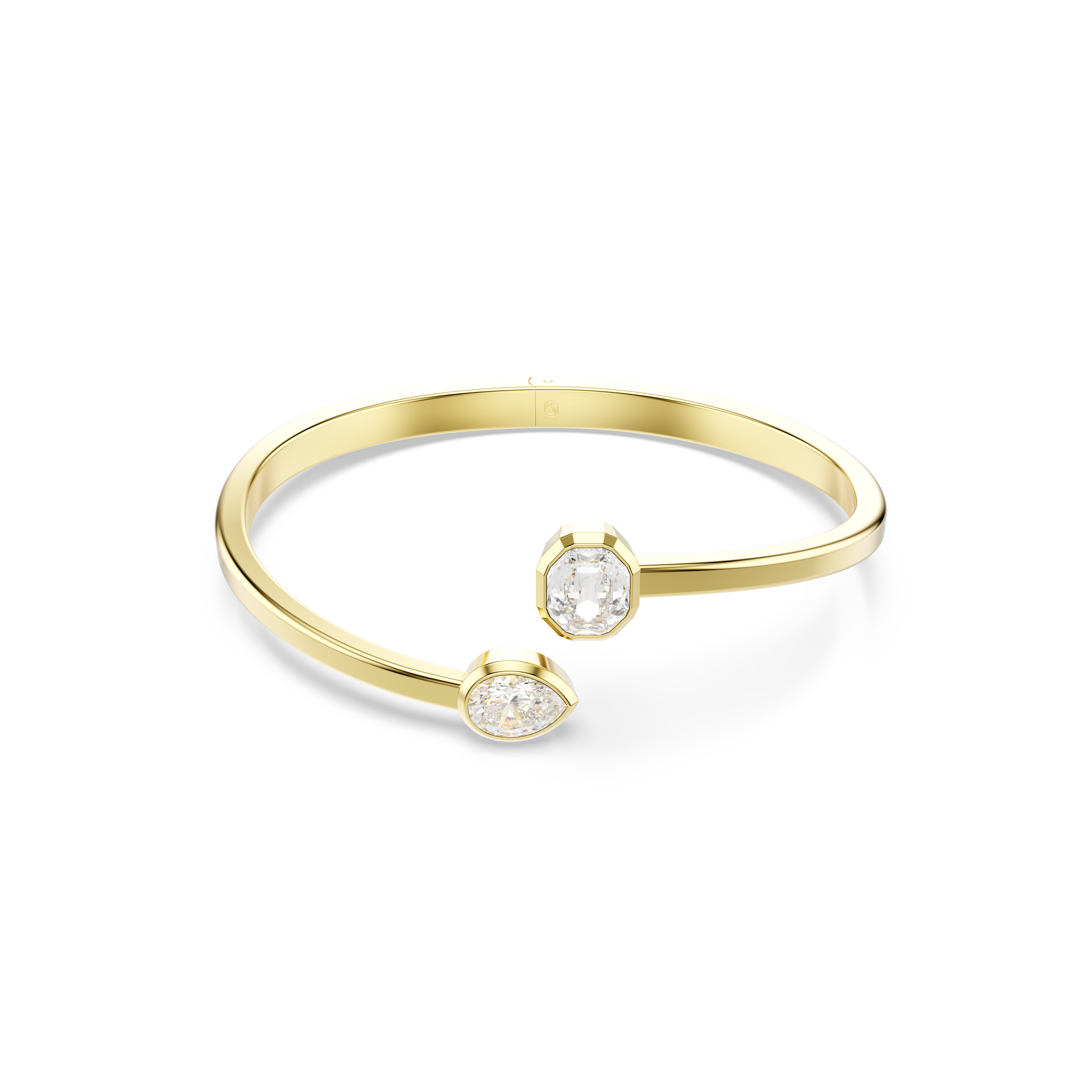 Swarovski Imber bangle, Mixed cuts, White, Gold-tone plated 5714316