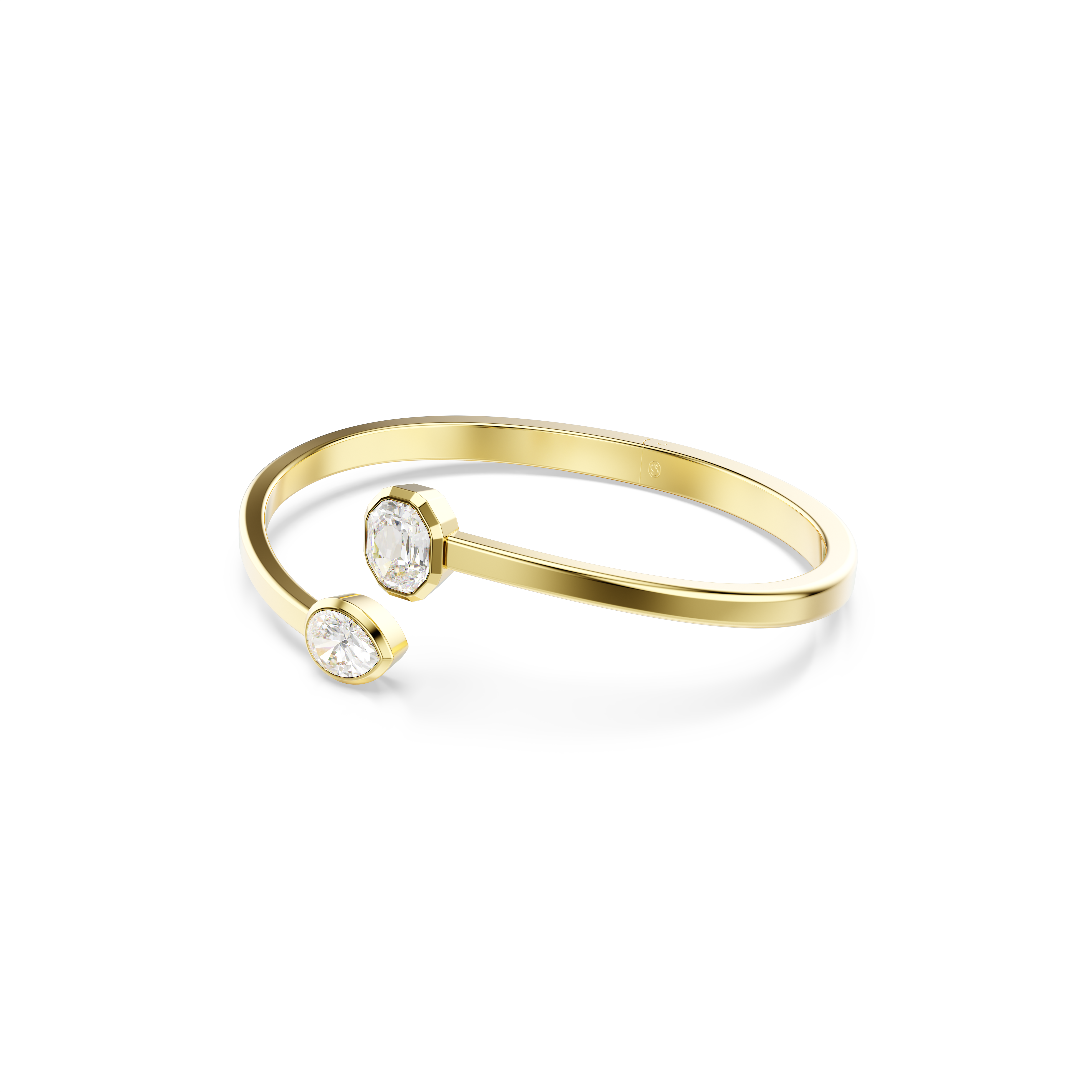 Swarovski Imber bangle, Mixed cuts, White, Gold-tone plated 5714316