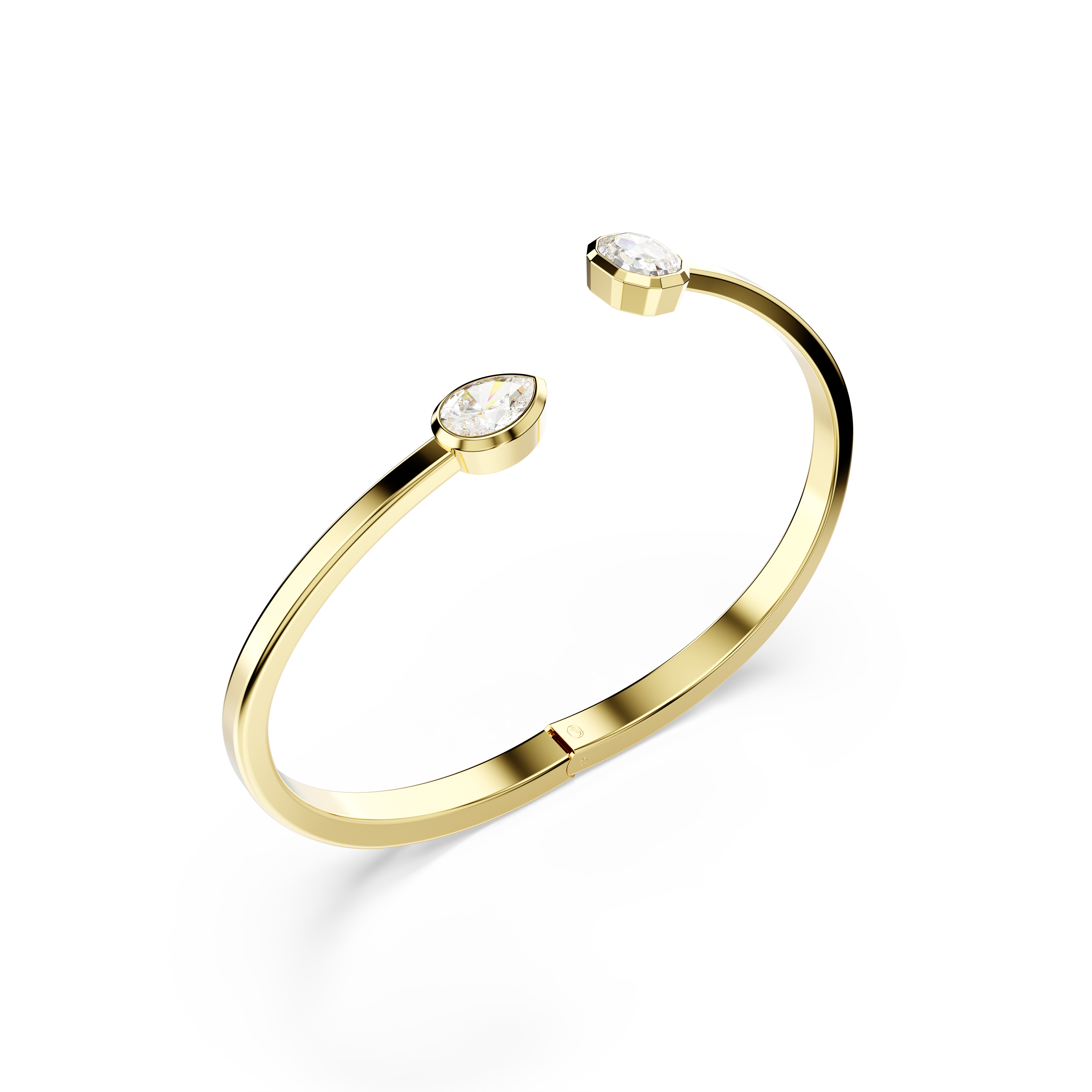 Swarovski Imber bangle, Mixed cuts, White, Gold-tone plated 5714316