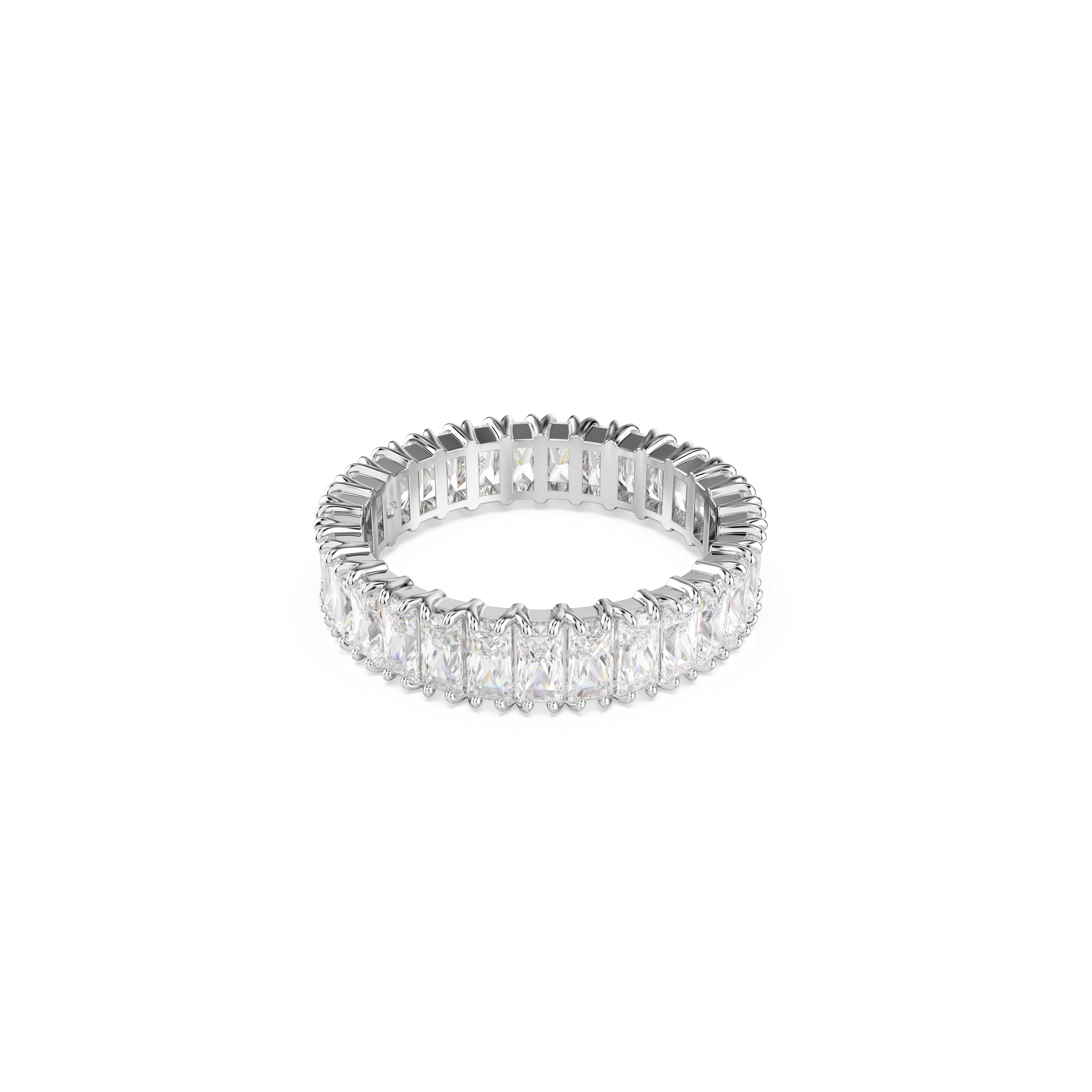 Swarovski Matrix ring, Baguette cut, White, Silver-tone finish 5714333