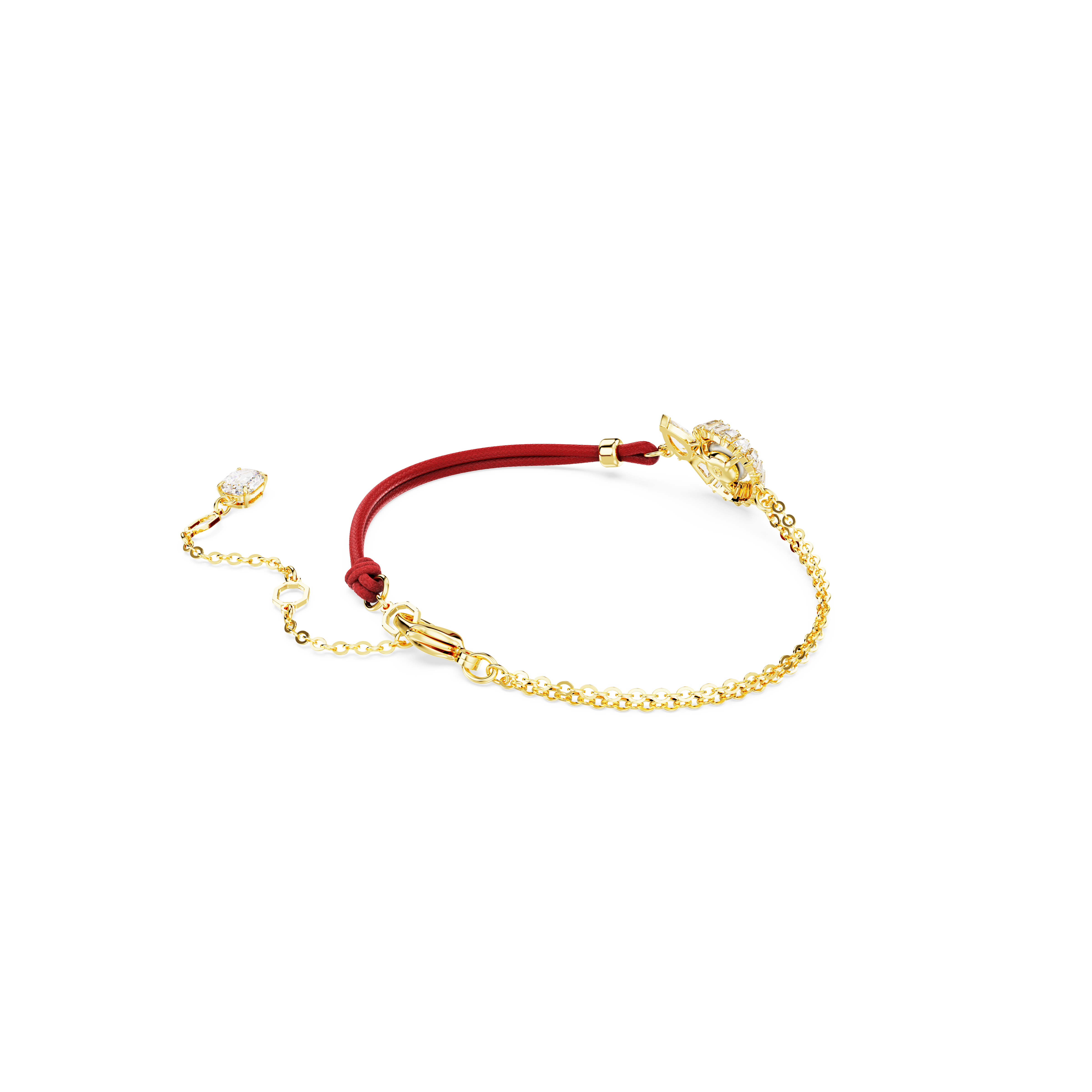 Swarovski Snake bracelet, Crystal pearl, Mixed cuts, Year of the Snake, Red, Gold-tone plated 5714850