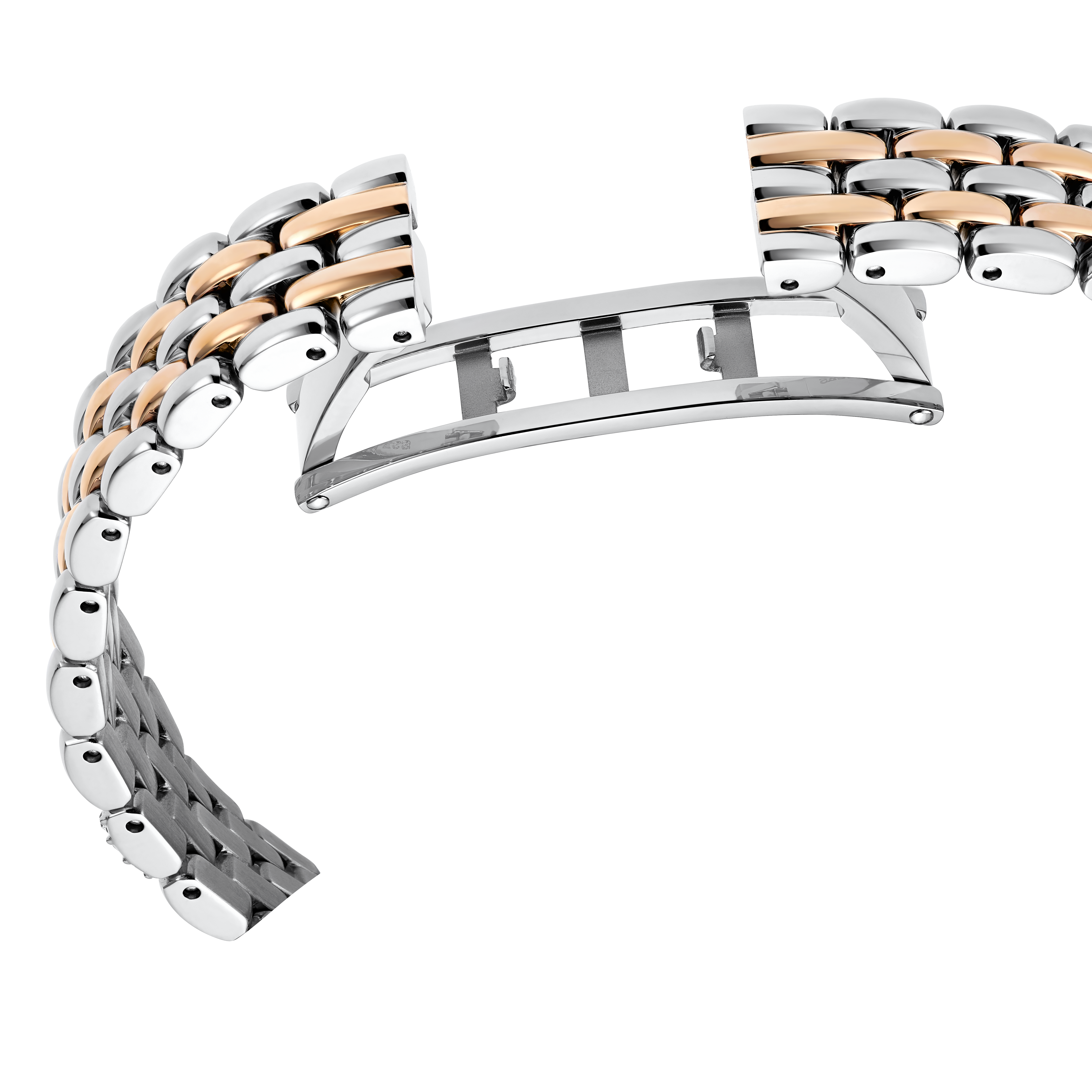 Swarovski Dextera octagon watch, Swiss Made, Metal bracelet, Silver tone, Rose gold-tone finish 5715521