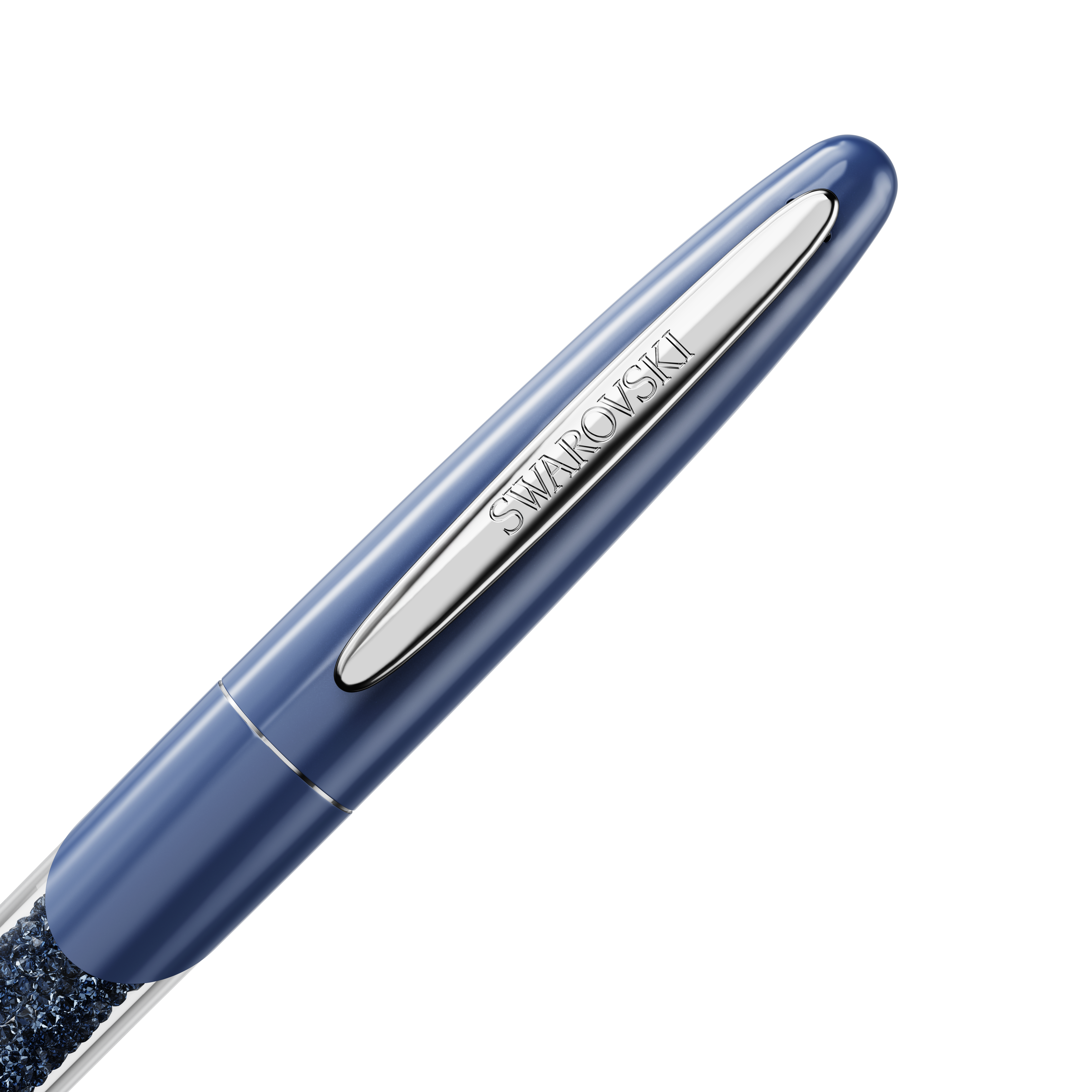 Swarovski Crystalline rollerball pen, Blue, Chrome plated 5717138