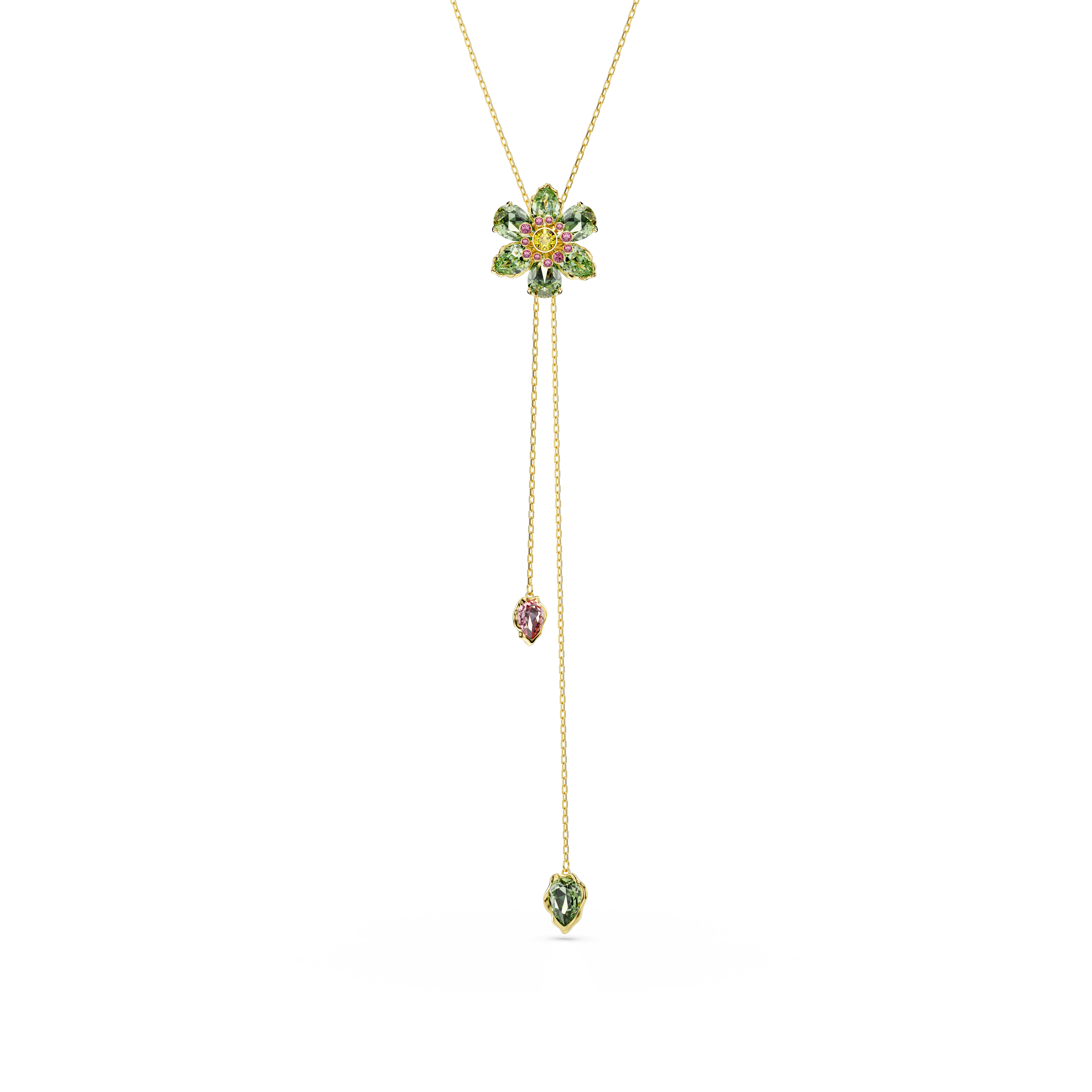 Swarovski Idyllia Y pendant, Mixed cuts, Flower, Multicolored, Gold-tone plated 5717158