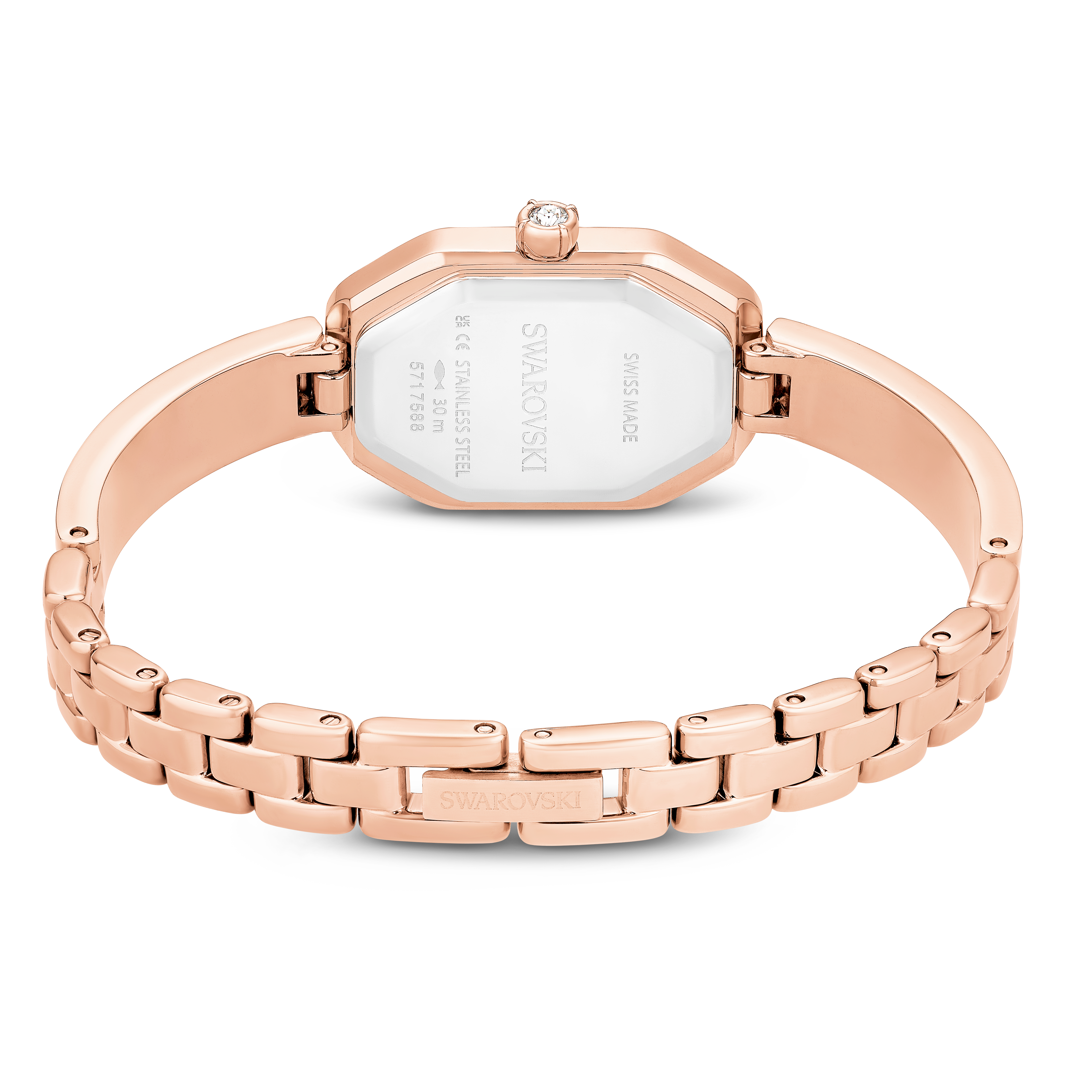 Swarovski Dextera bangle watch, Swiss Made, Metal bracelet, Pink, Rose gold-tone plated 5717588