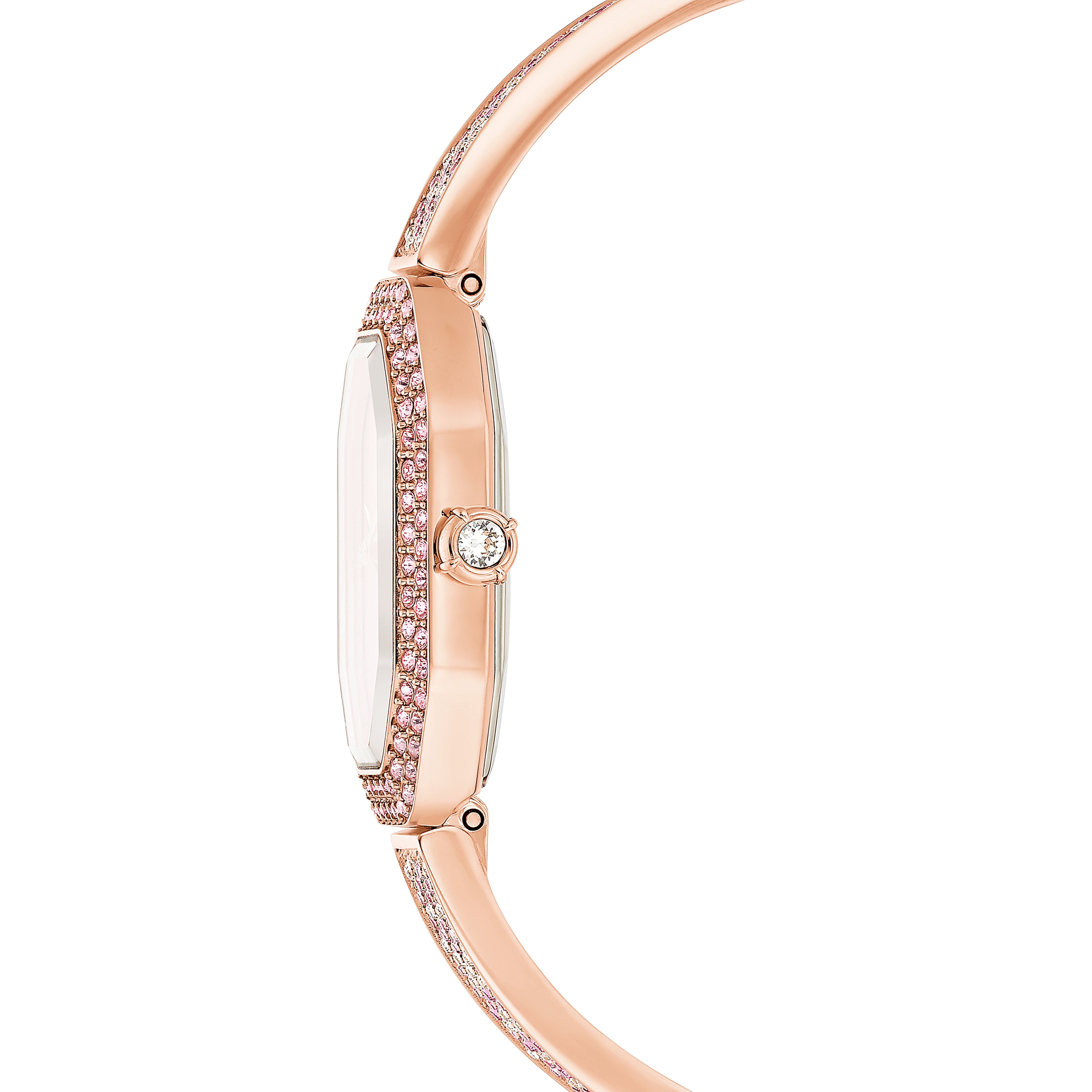 Swarovski Dextera bangle watch, Swiss Made, Metal bracelet, Pink, Rose gold-tone plated 5717588
