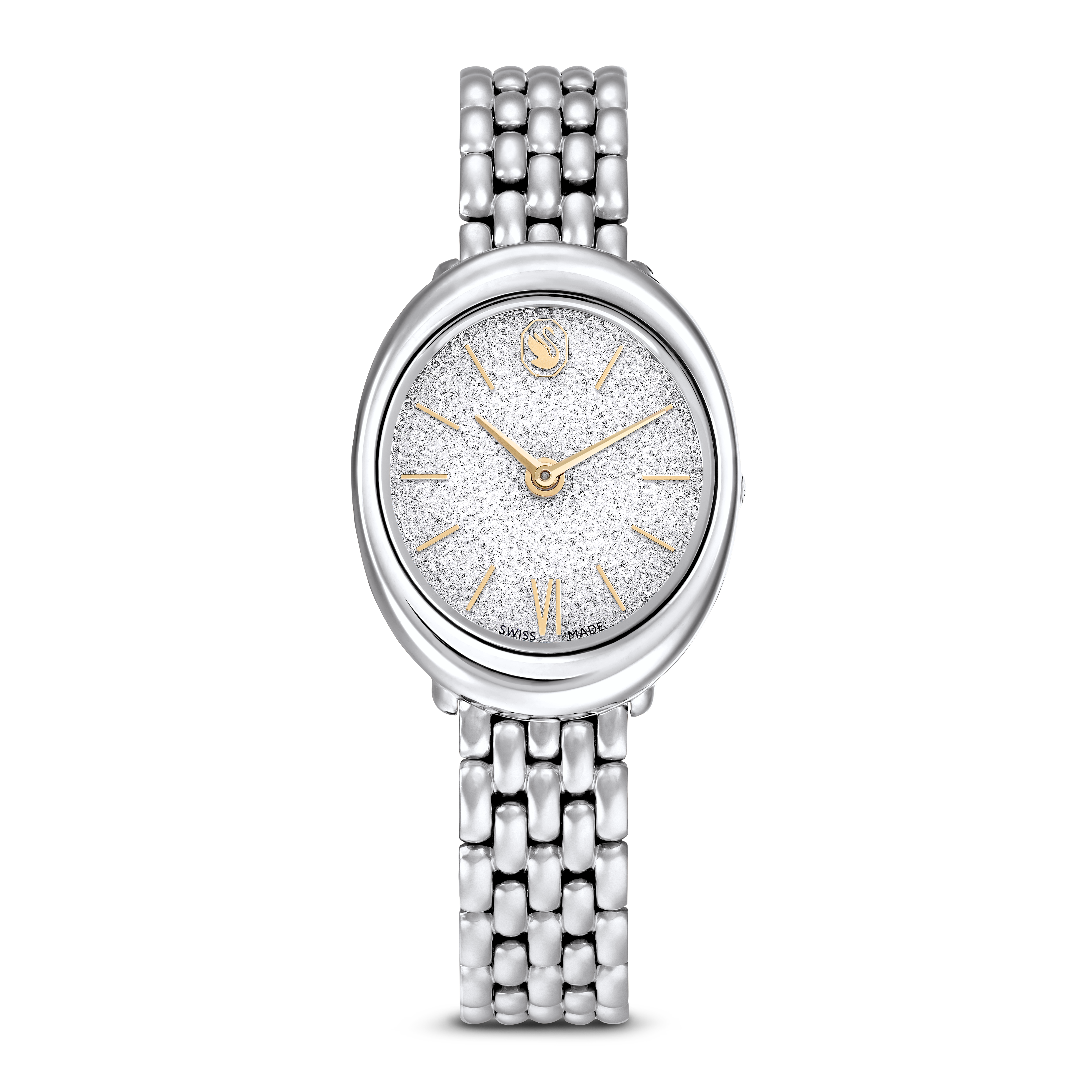 Swarovski Imber oval watch, Swiss Made, Metal bracelet, Silver tone, Stainless steel 5717590