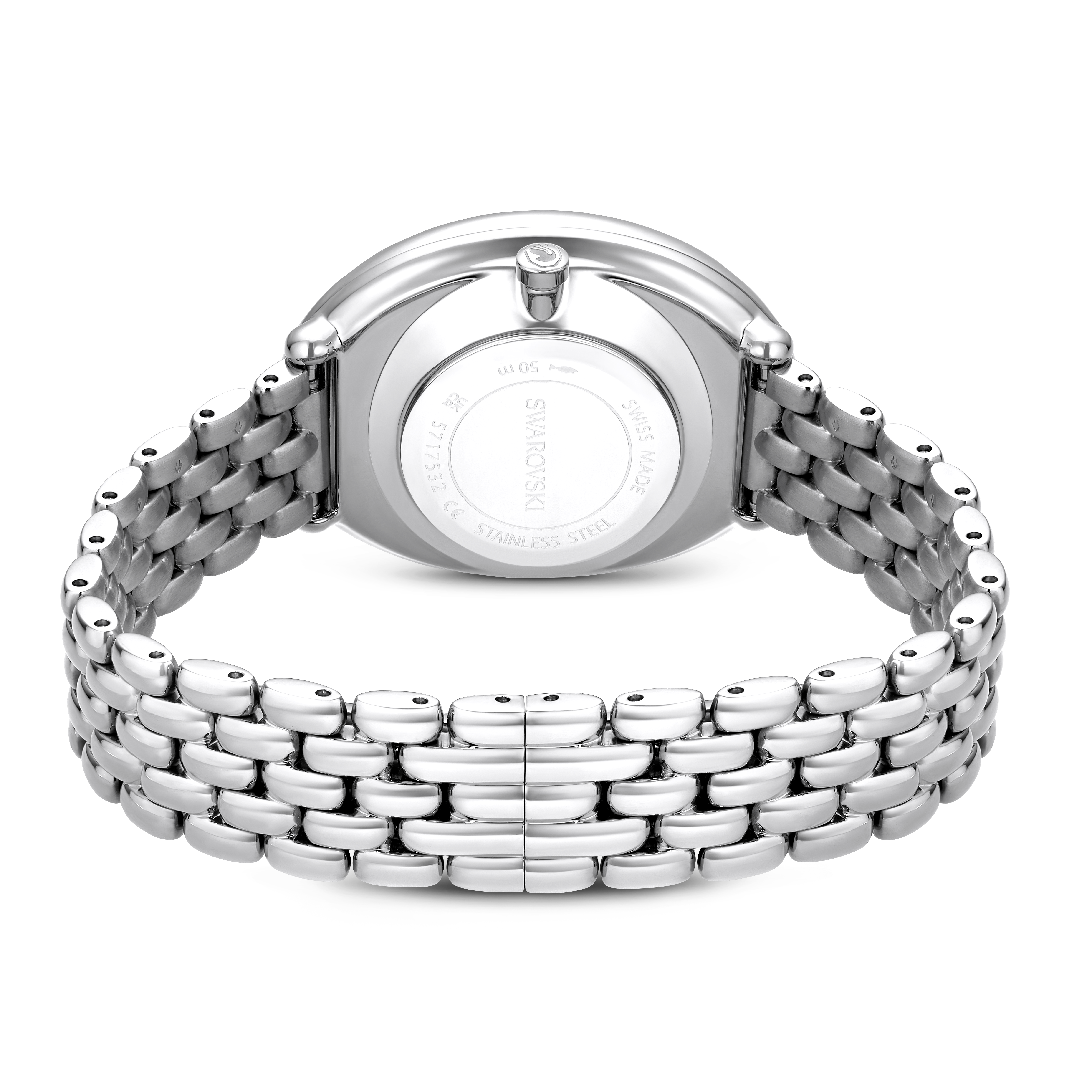 Swarovski Imber oval watch, Swiss Made, Metal bracelet, Silver tone, Stainless steel 5717590