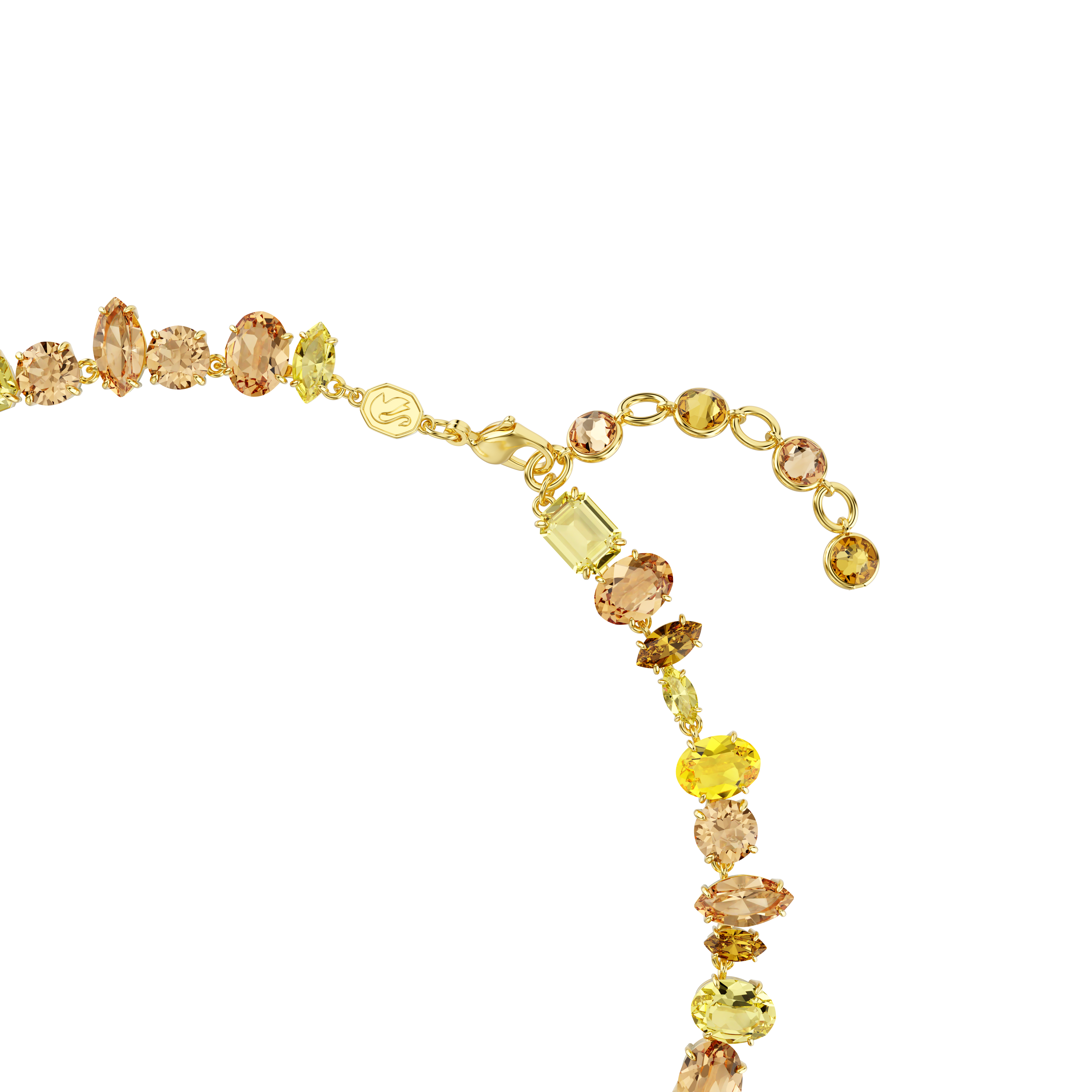 Swarovski Gema necklace, Mixed cuts, Yellow, Gold-tone plated 5718071