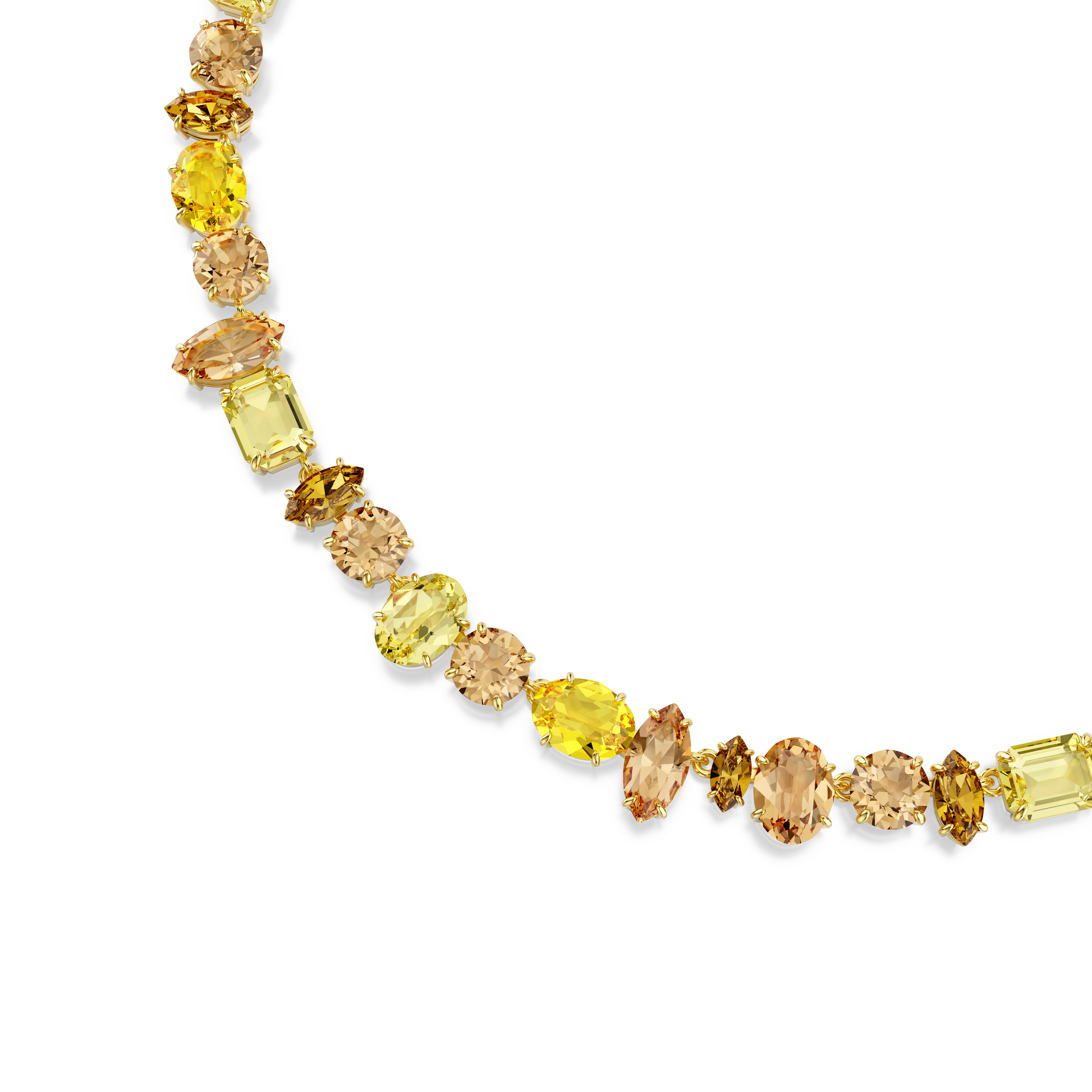 Swarovski Gema necklace, Mixed cuts, Yellow, Gold-tone plated 5718071