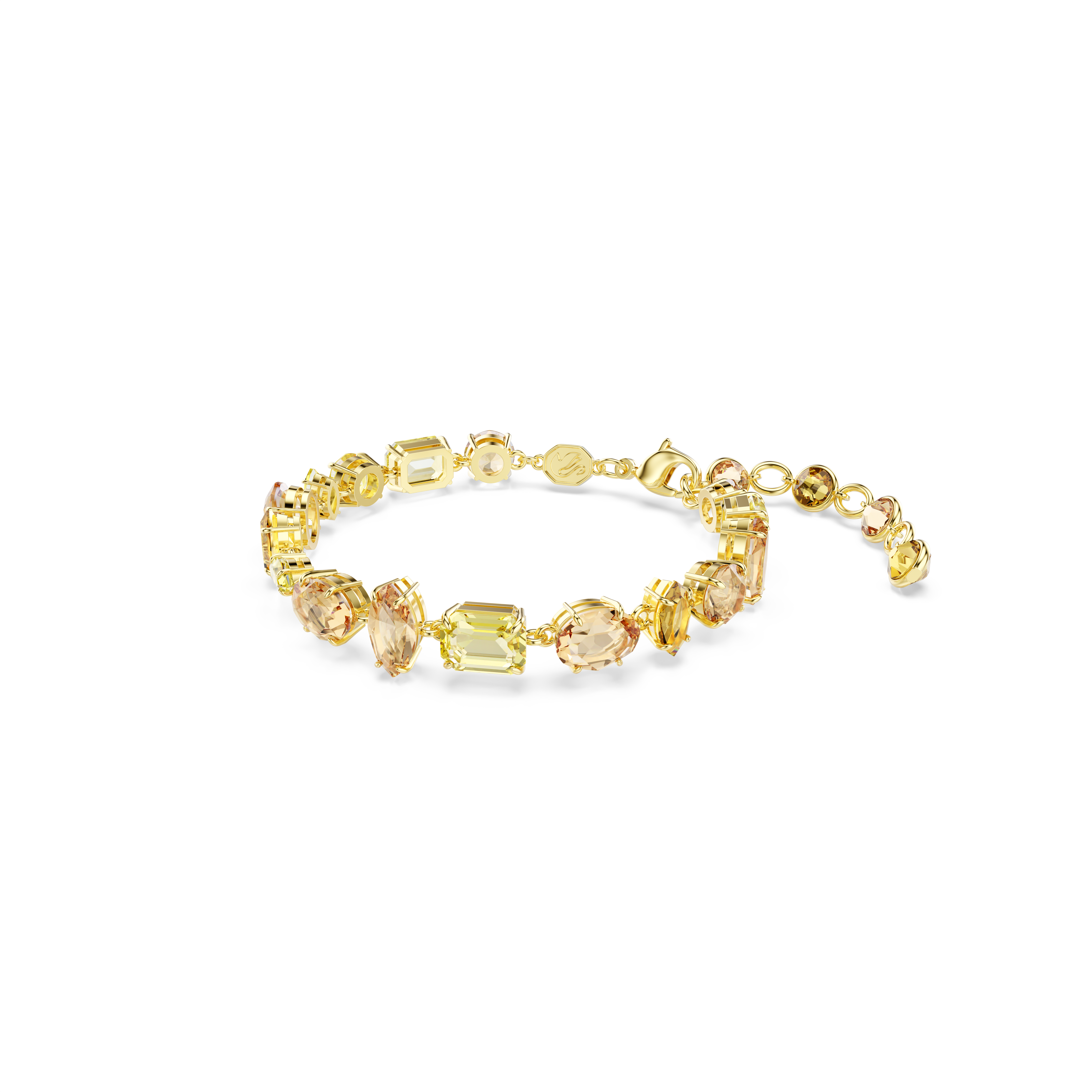Swarovski Gema bracelet, Mixed cuts, Yellow, Gold-tone plated 5718072