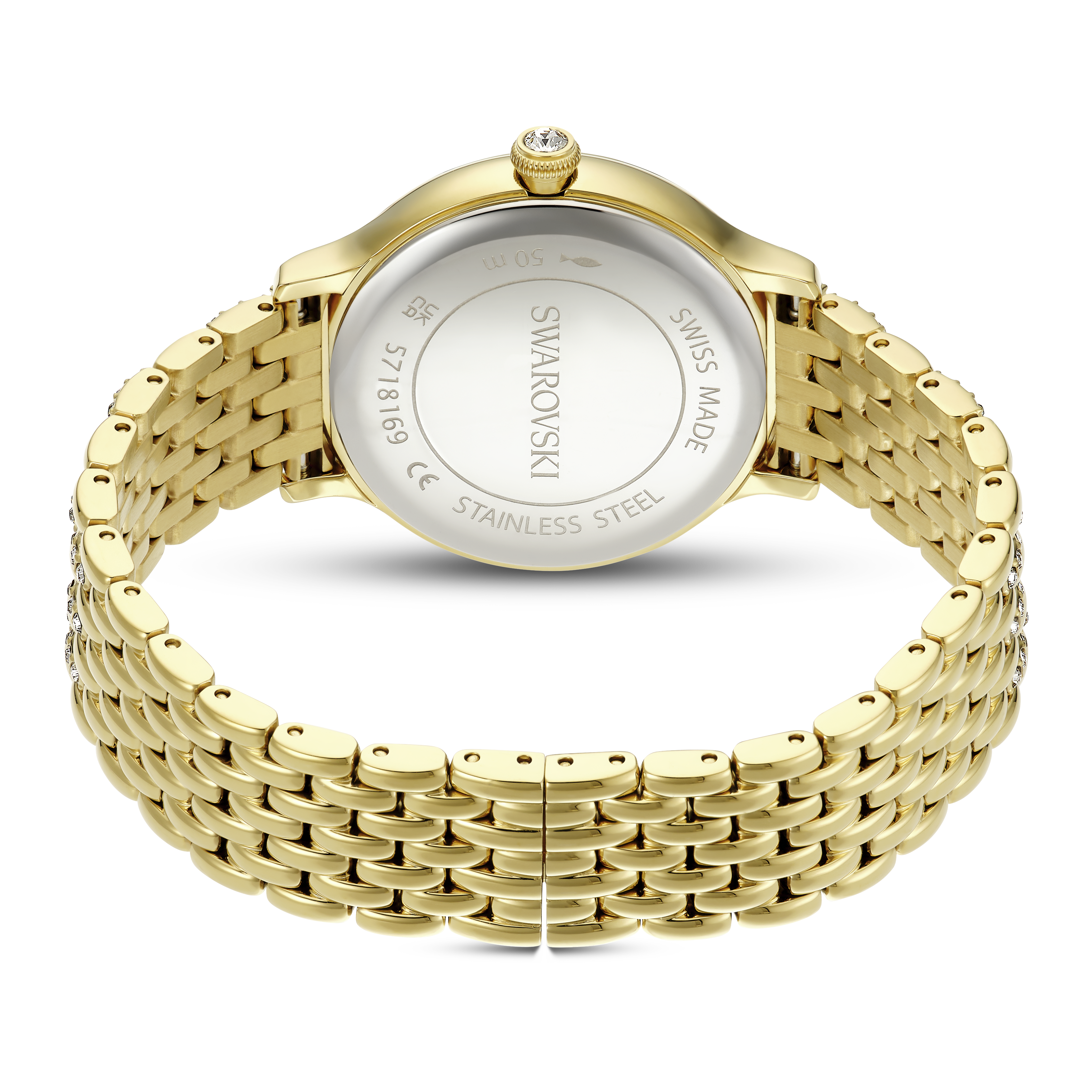Swarovski Imber watch, Swiss Made, Metal bracelet, Gold tone, Gold-tone finish 5718169