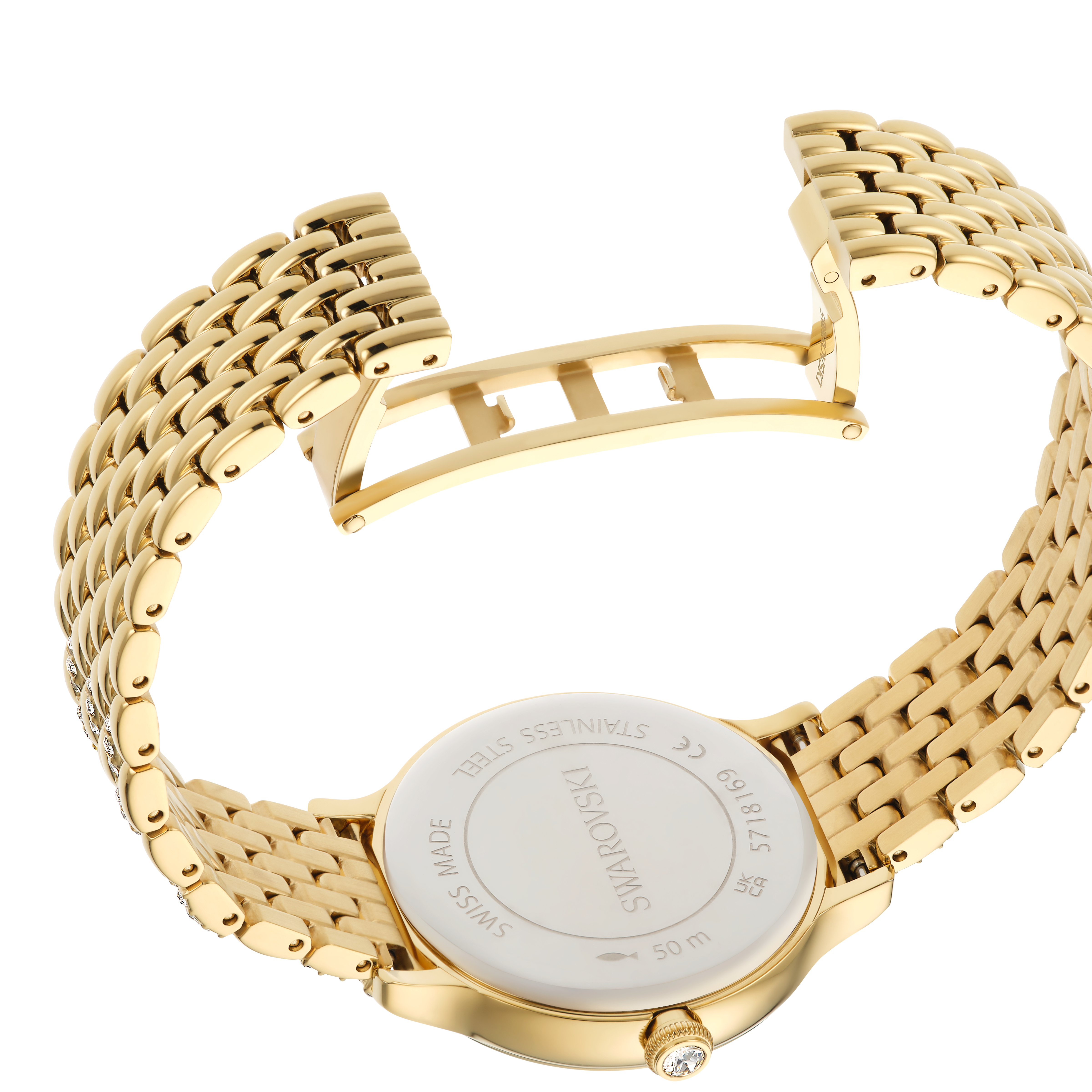 Swarovski Imber watch, Swiss Made, Metal bracelet, Gold tone, Gold-tone finish 5718169
