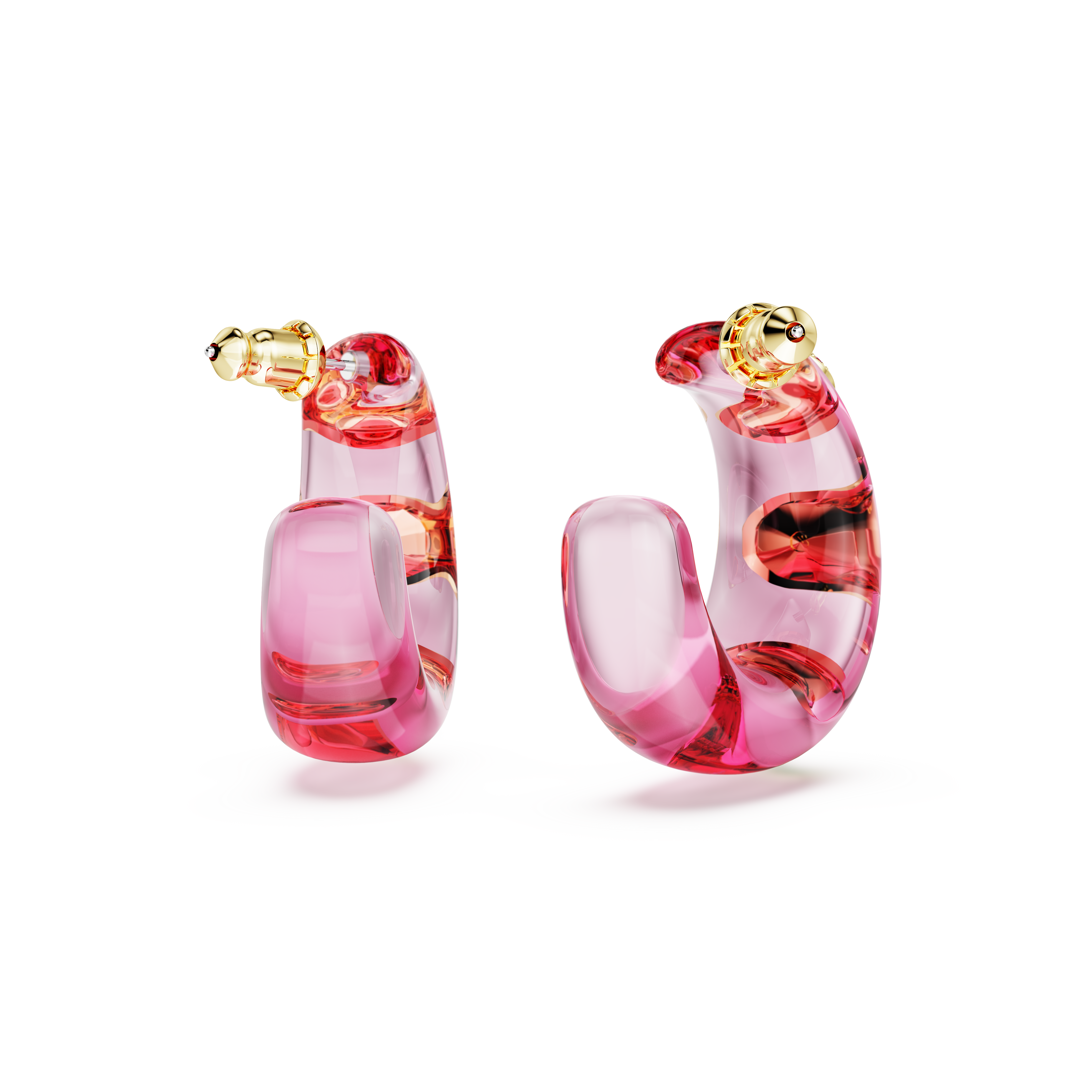 Swarovski Dulcis hoop earrings, Mixed cuts, Multicolored, Gold-tone plated 5719112