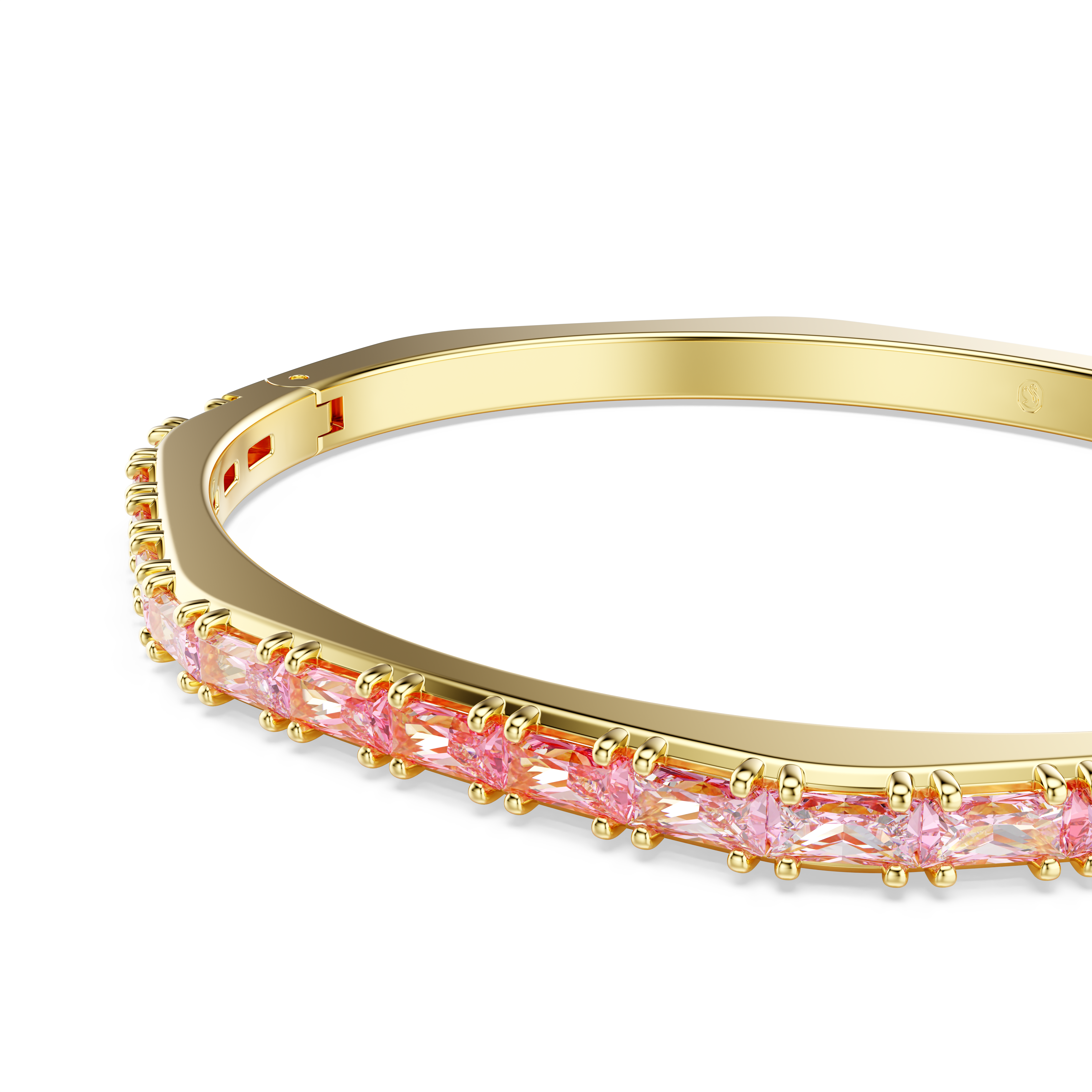 Swarovski Matrix bangle, Baguette cut, Octagon shape, Pink, Gold-tone plated 5720624